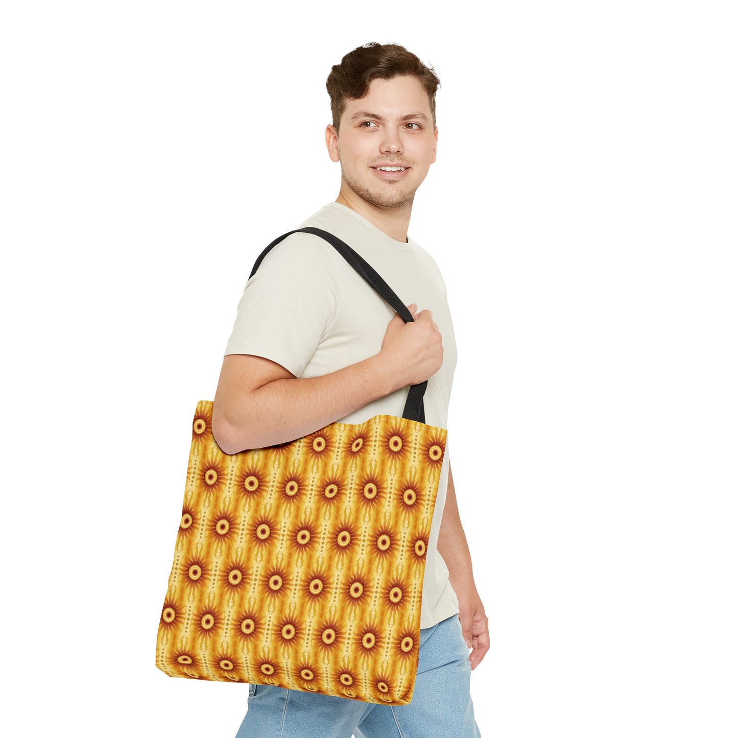 Tote Bag: Large:  ($24.23) Celestial [Crimson/Yellow-Sunbursts]