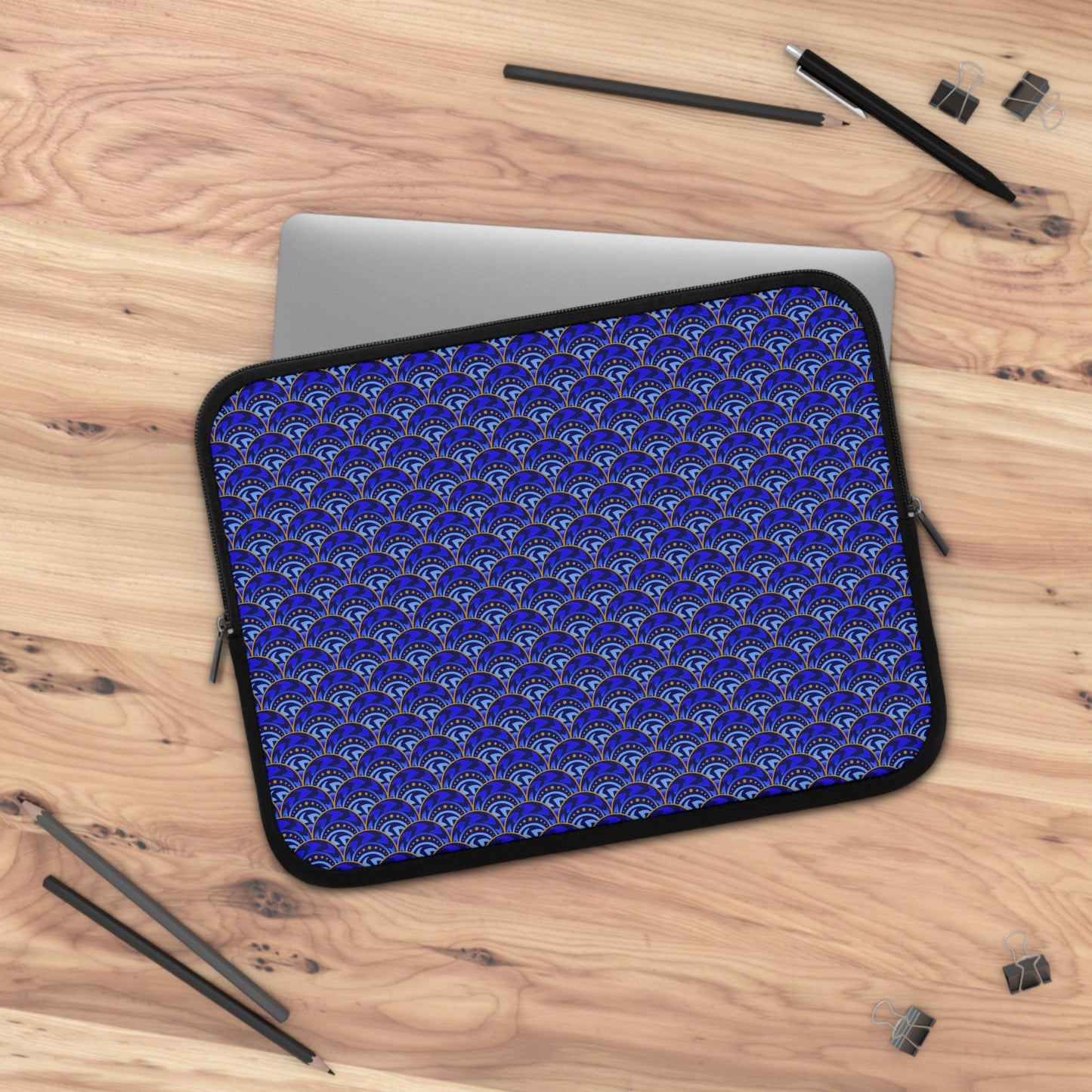 Laptop Sleeve :  Celestial [Blue/Gold-Scallops]