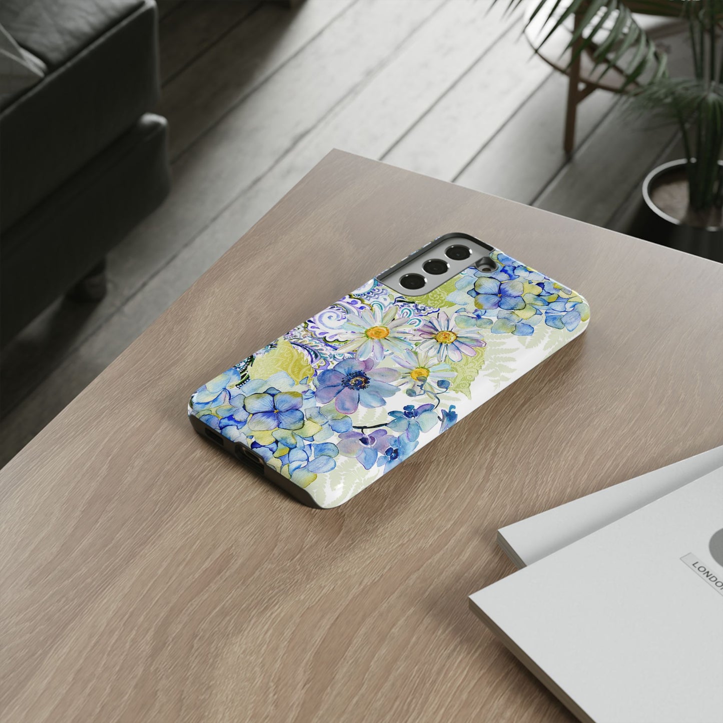 Samsung Galaxy S22 - Tough Case-Phone Case:  Leah [Blue Border]