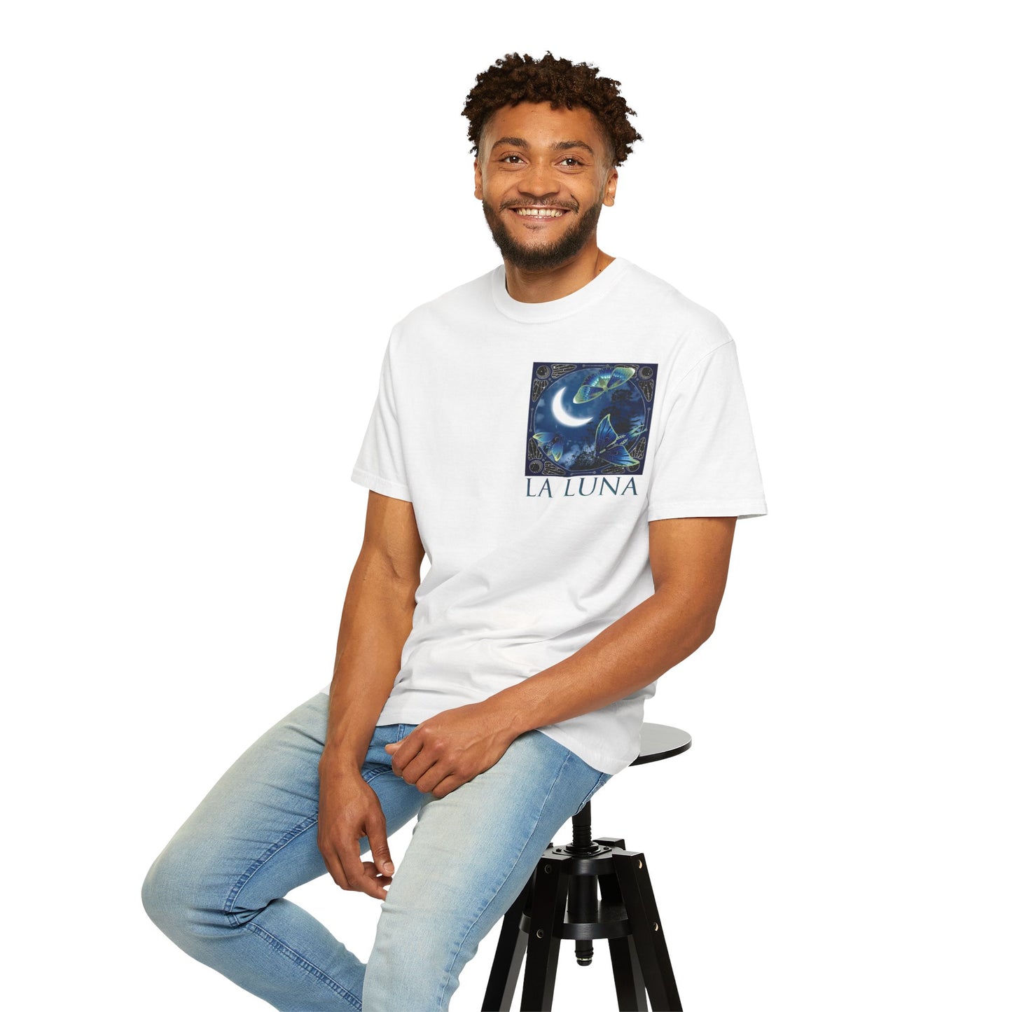 Unisex Heavy Cotton Tee:  "La Luna" [Banner/Panel]