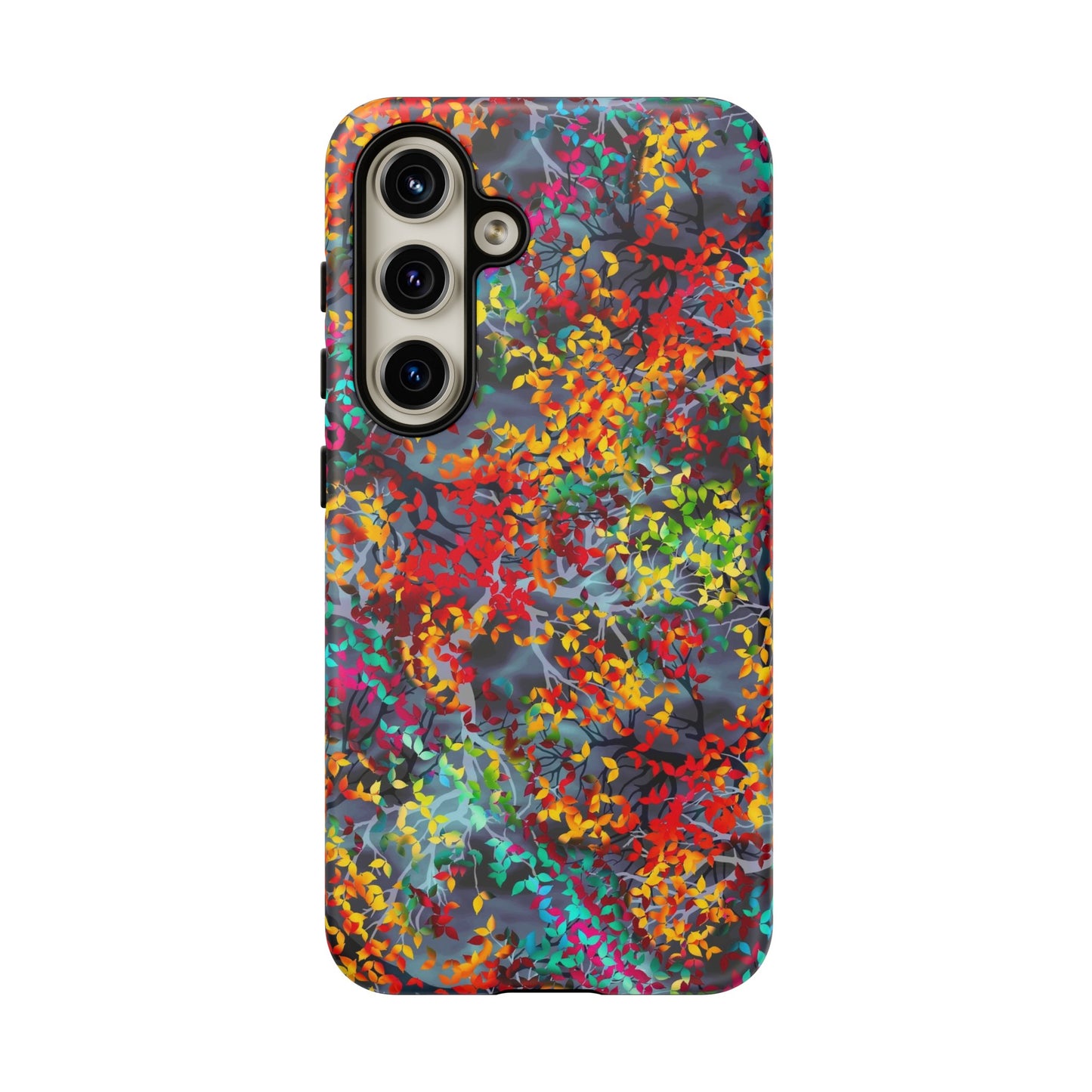 Samsung Galaxy Series Tough Case-Phone Case: Dreamscapes [Multi-Colored Leaves-Dark]