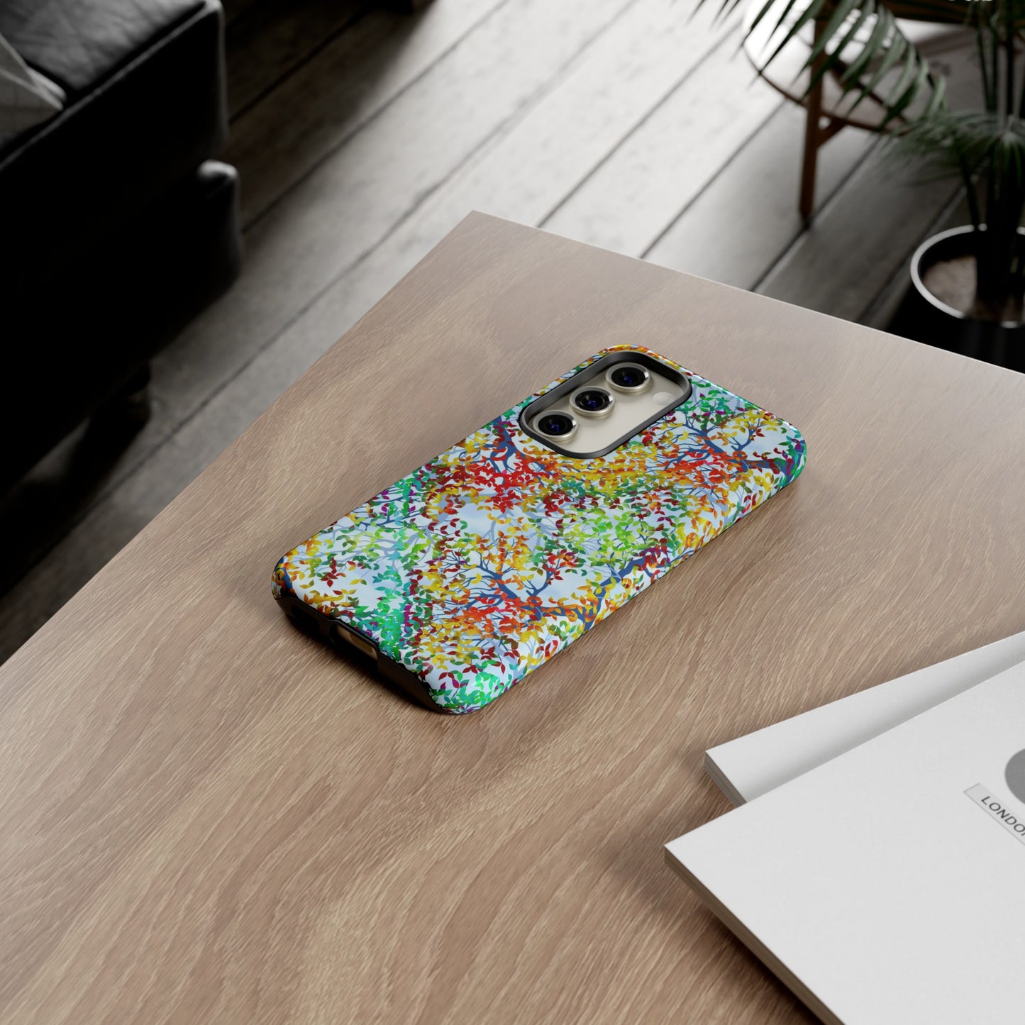 Samsung Galaxy Series Tough Case-Phone Case: Dreamscapes [Multi-Colored Leaves-Light]