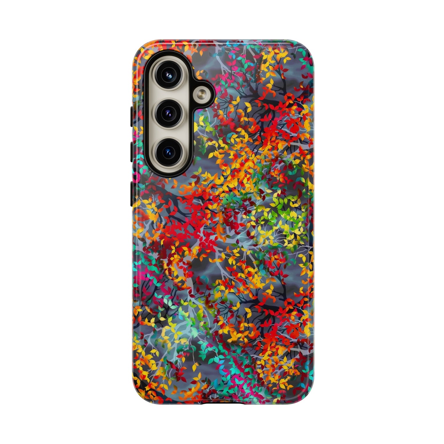 Samsung Galaxy Series Tough Case-Phone Case: Dreamscapes [Multi-Colored Leaves-Dark]