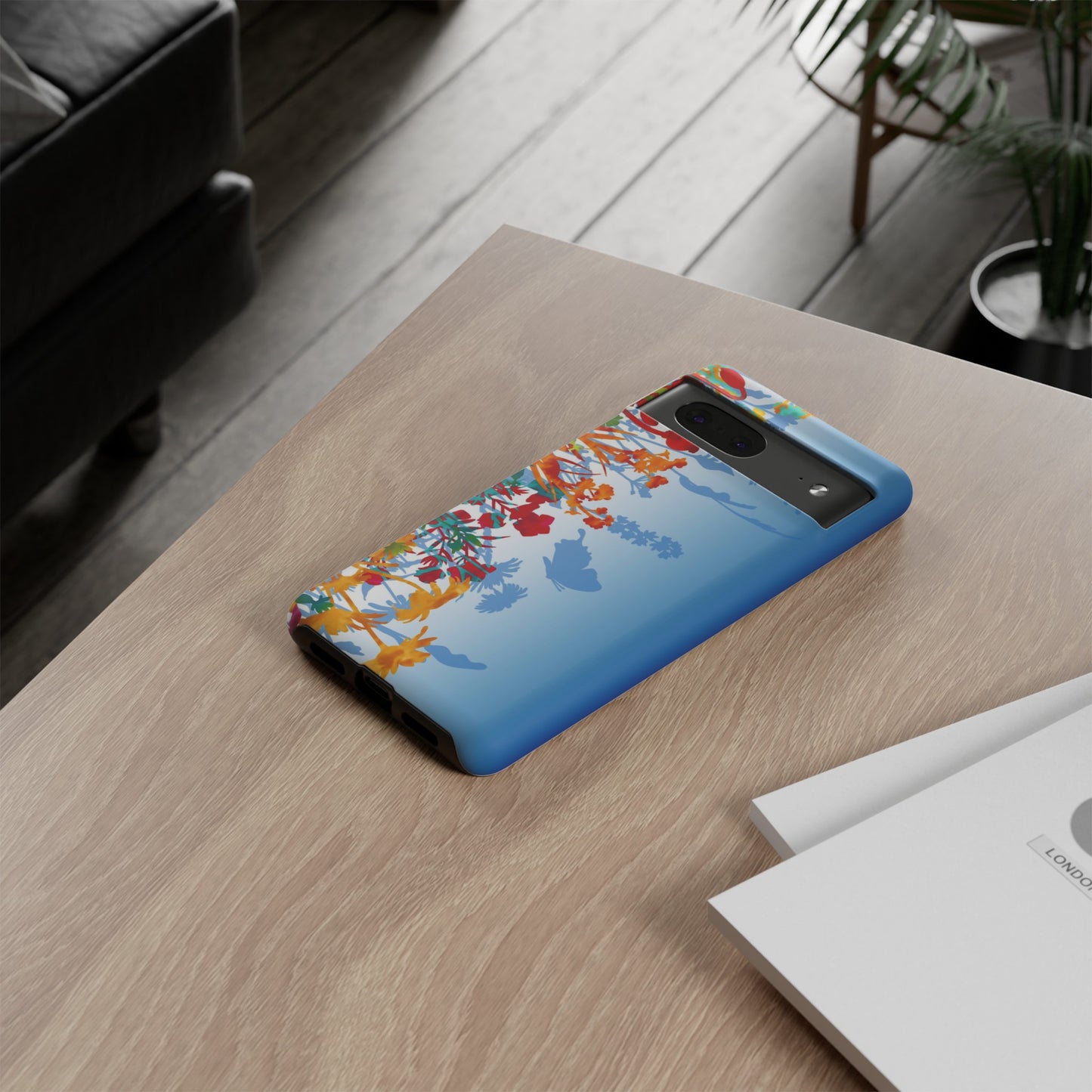 Android Google Pixel (Series) Tough Case-Phone Case:  Dreamscapes [Light Blue Border]