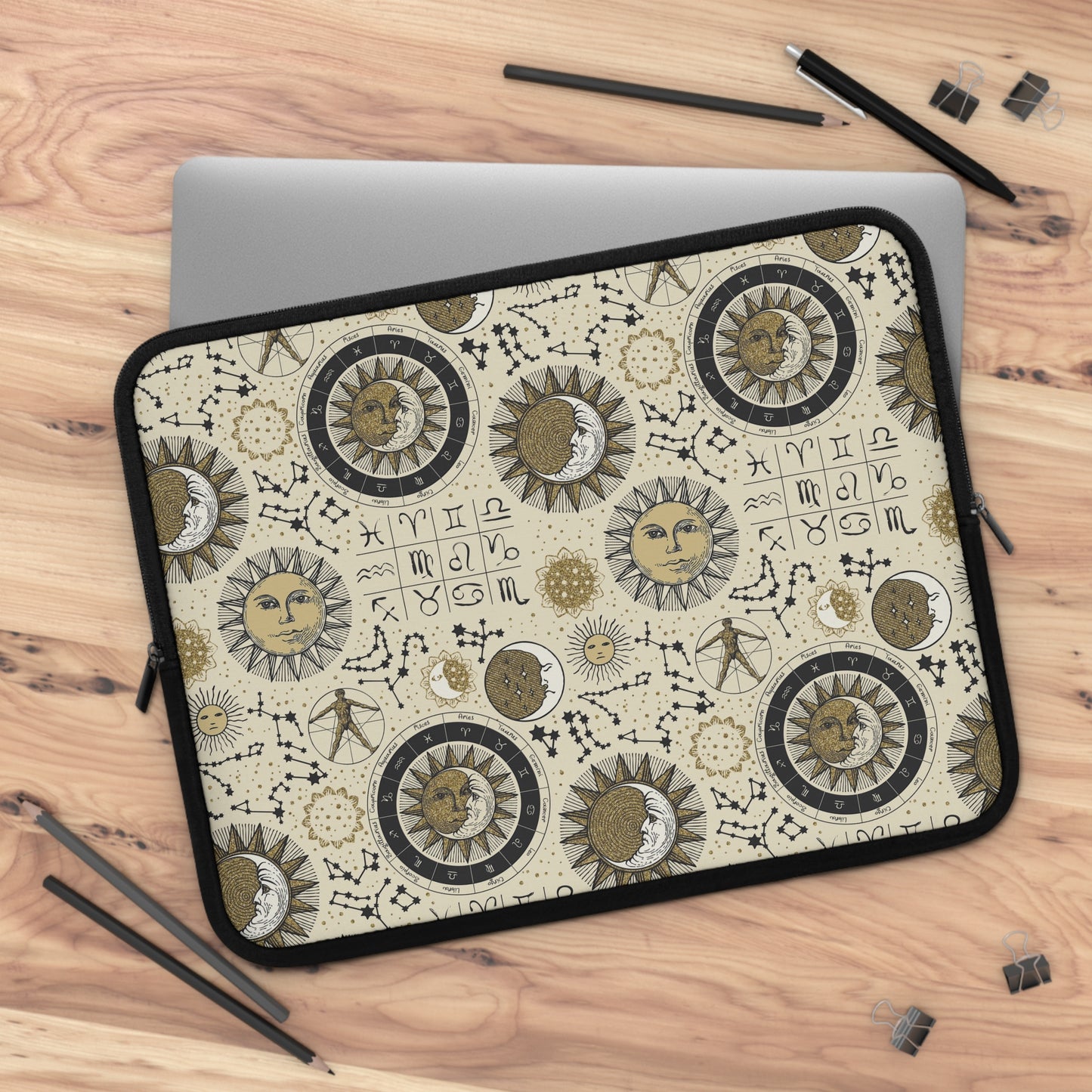 Laptop Sleeve:  [SUN-MOON-STARS]:  Zodiac Panel