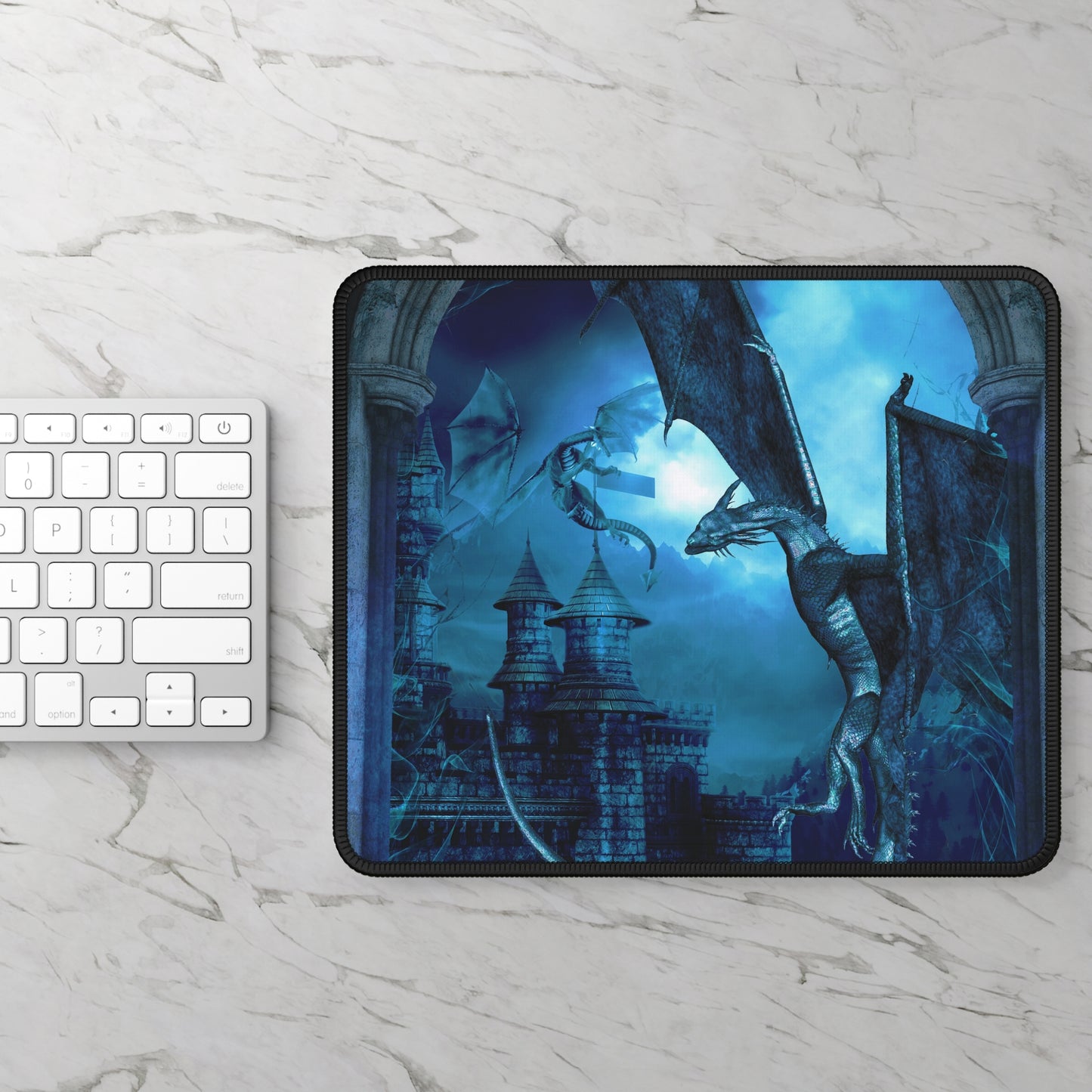 Mouse Pad-Gaming;  9x7:  Dragons [Blue Fury]