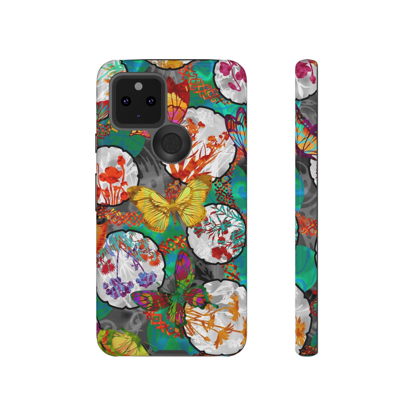 Android Google Pixel (Series) Tough Case-Phone Case:  Dreamscapes [Green Butterflies]