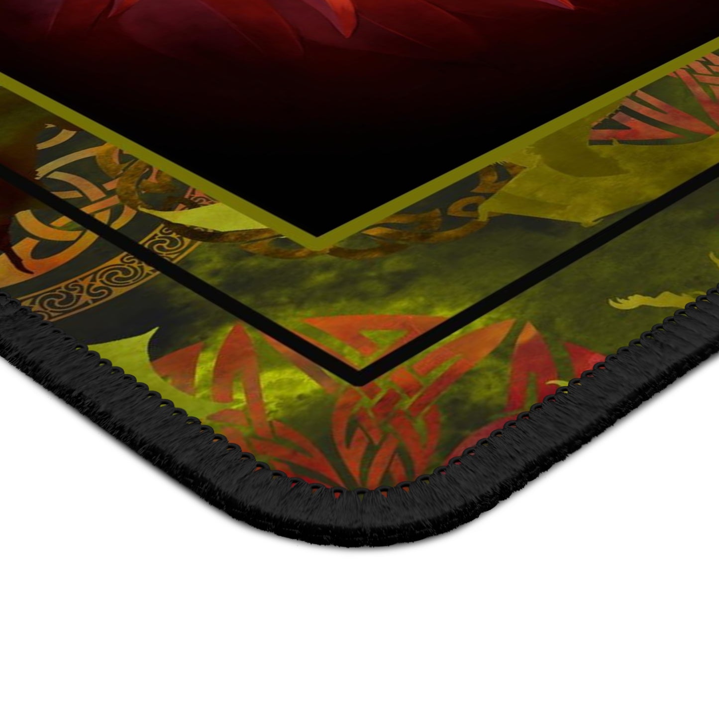 Mouse Pad-Gaming;  9x7 - "Dragons" [Green Tonal-Red Eye]
