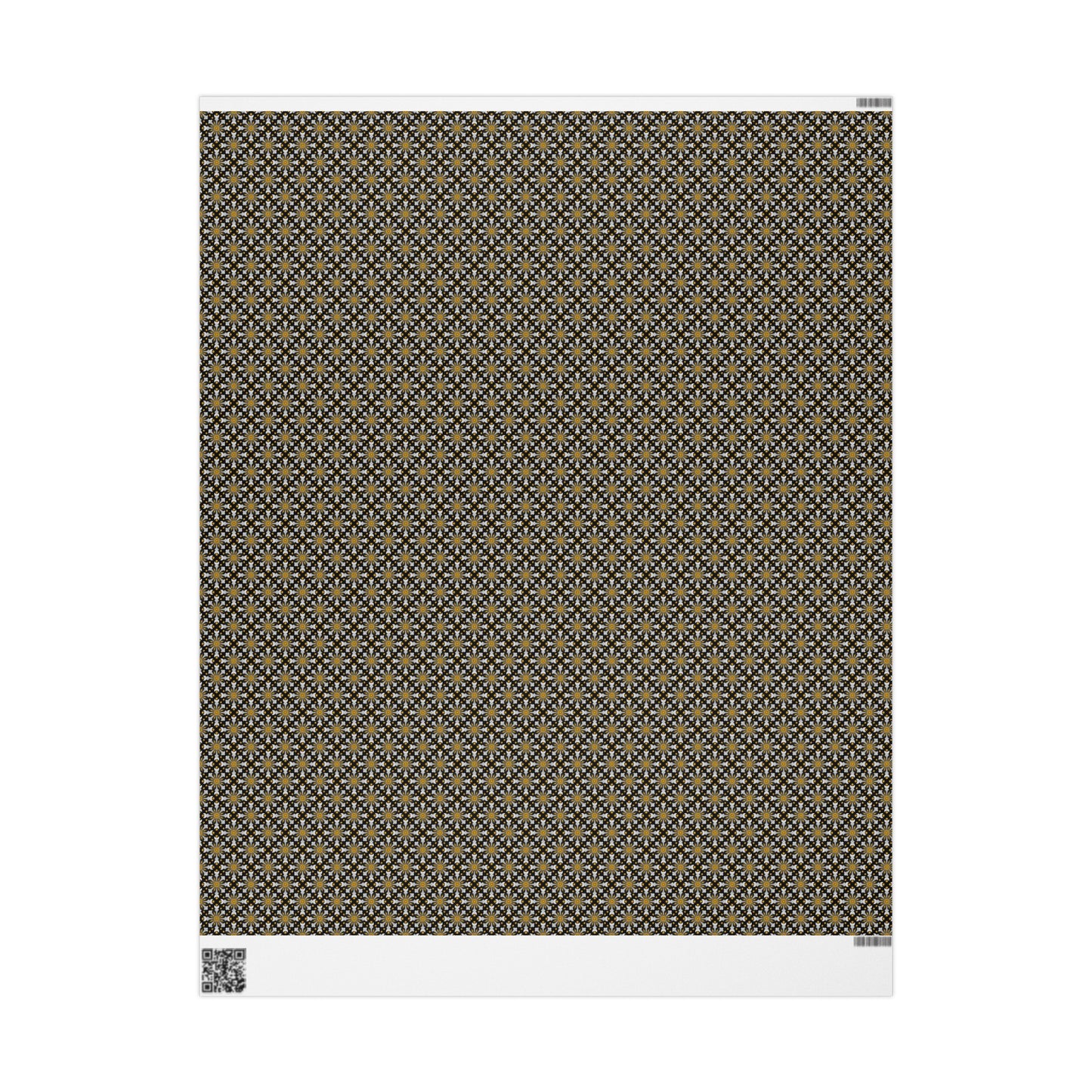 Wrapping Paper:  Celestial [Black/Gold Starbursts]