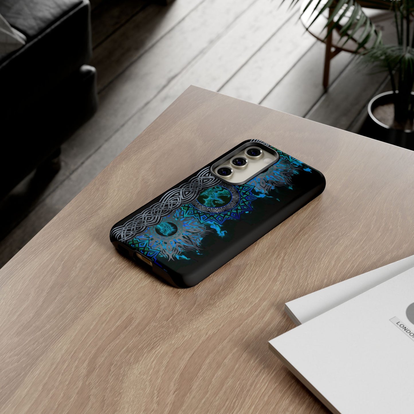 Samsung Galaxy S23 - Tough Case-Phone Case: Dragons-Blue Fury Border