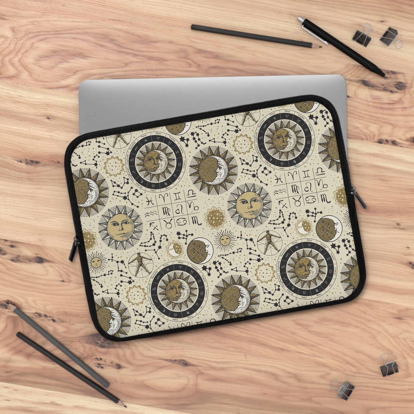 Laptop Sleeve:  [SUN-MOON-STARS]:  Zodiac Panel