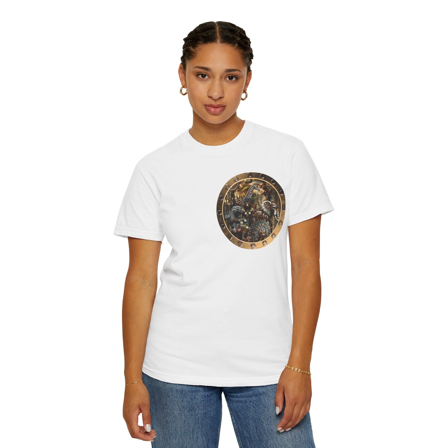 Unisex Heavy Cotton Tee:  "Steampunk Menagerie" [Animals]