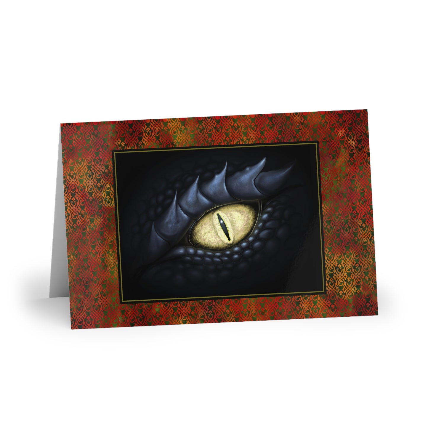 NOTE CARDS: DRAGONS [Black Eye-Red Flames]