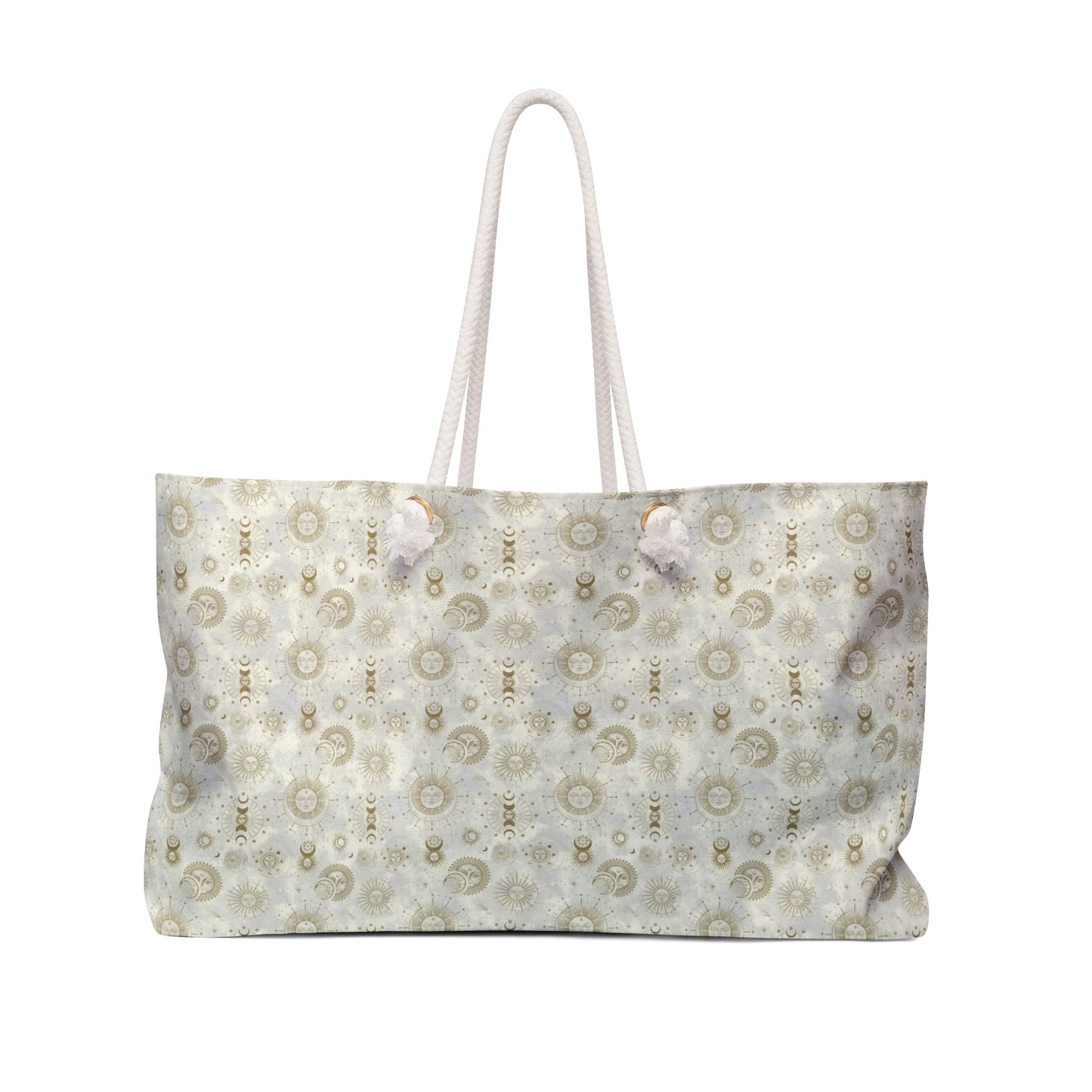 Weekender Tote Bag (Large):  The Sun, The Moon, And The Stars [Gold Sun/Moon-White Zodiac]