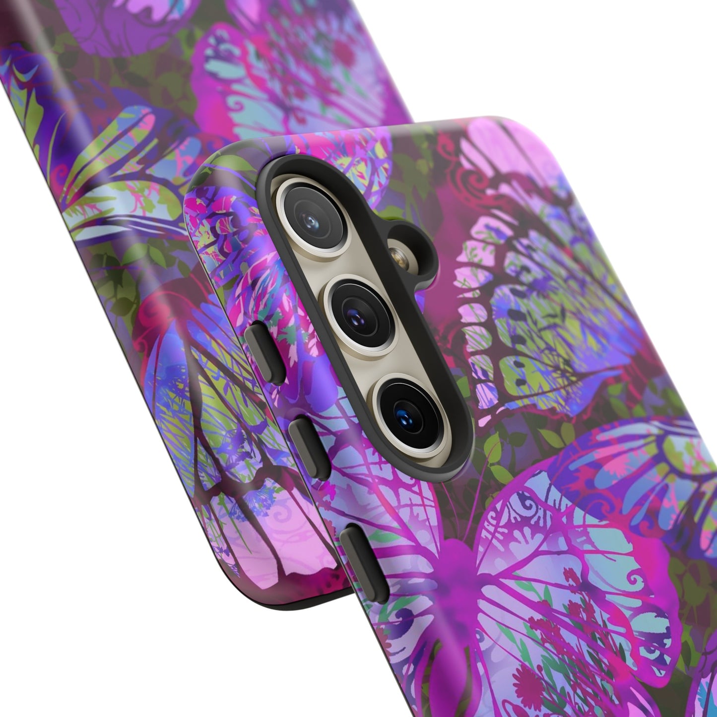 Samsung Galaxy Series Tough Case-Phone Case: Dragons [Dark Purple Butterflies]