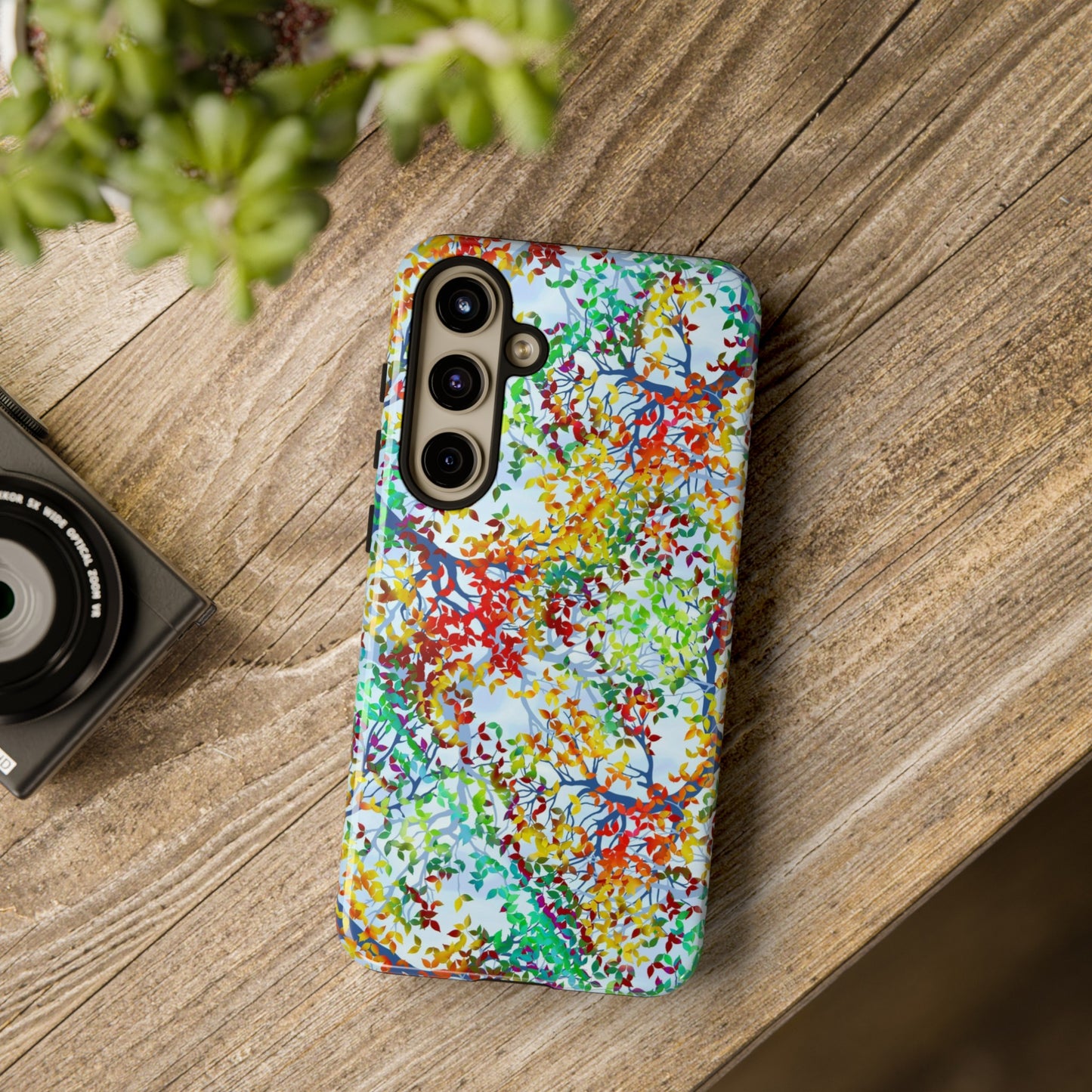 Samsung Galaxy Series Tough Case-Phone Case: Dreamscapes [Multi-Colored Leaves-Light]