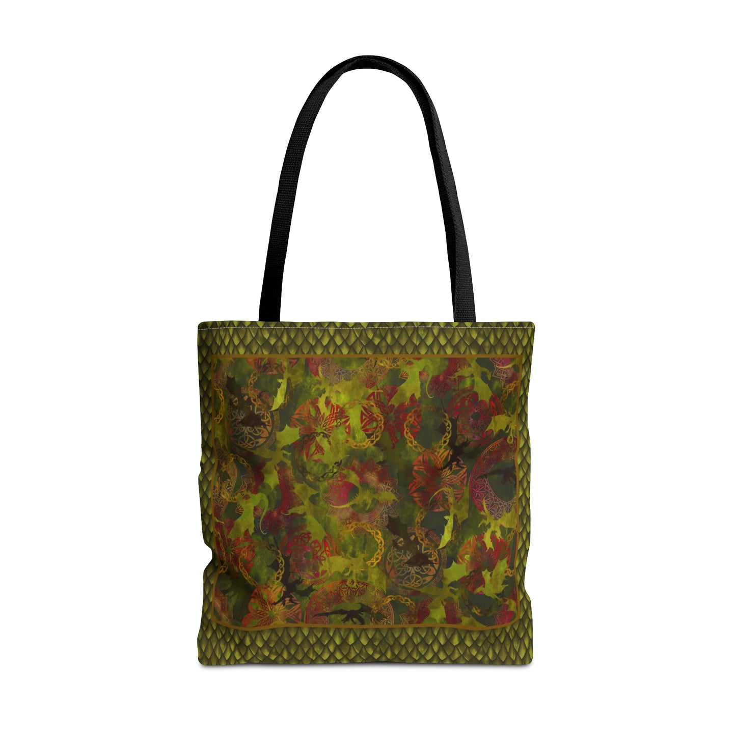 Tote Bag:  large-18x18;  "Dragons" [Green Scalesl]