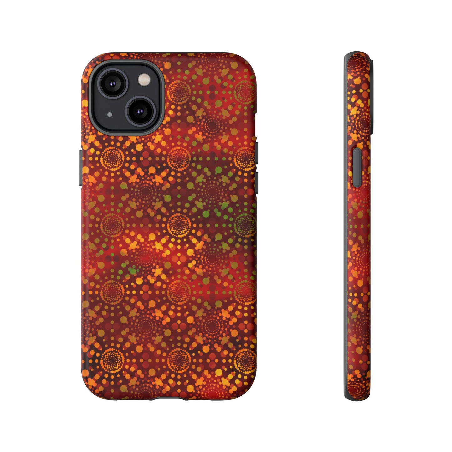 Apple I-Phone 14 (Series)-Tough Case-Phone Case:  Dreamscapes [Red Kaleidoscopes]