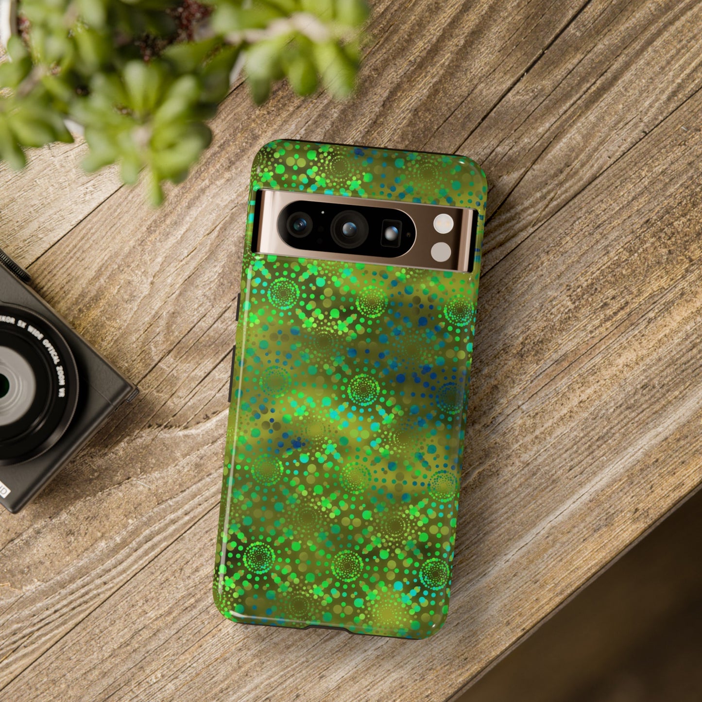 Google Pixel Tough Case-Phone Case: Dreamscapes [Green Kaleidoscope]