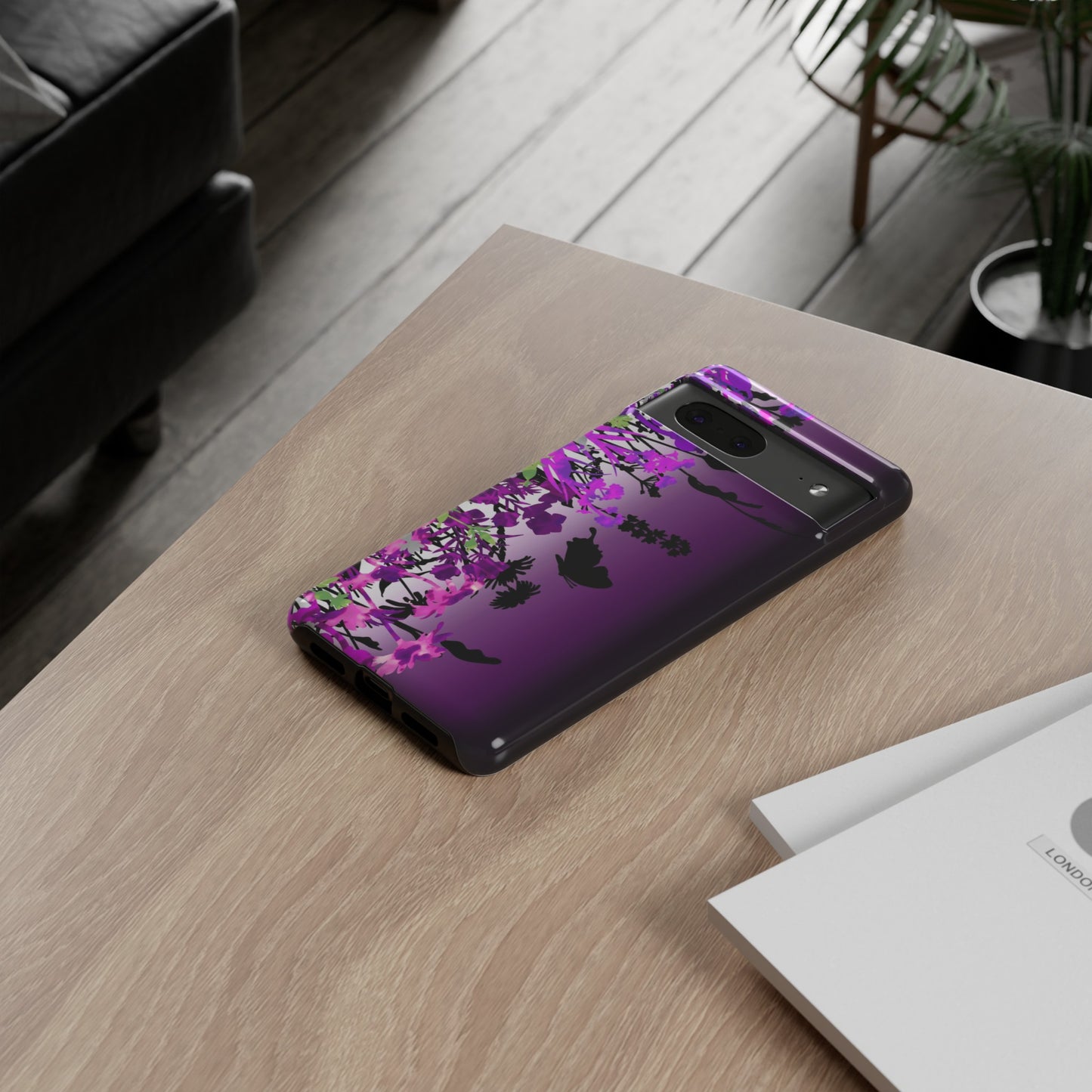 Android Google Pixel (Series) Tough Case-Phone Case:  Dreamscapes [Dark Purple Border]