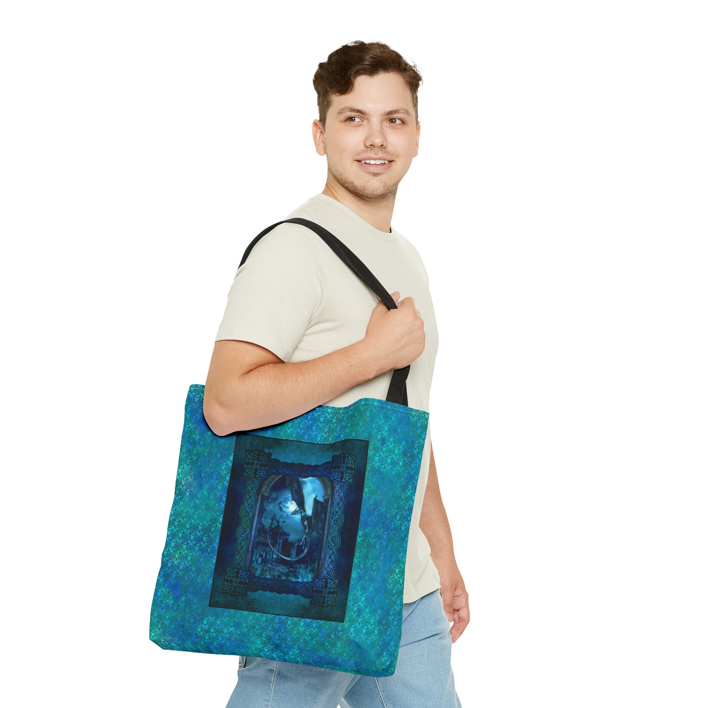 Tote Bag:  large-18x18;  "Dragons" [Blue Fury Panel]