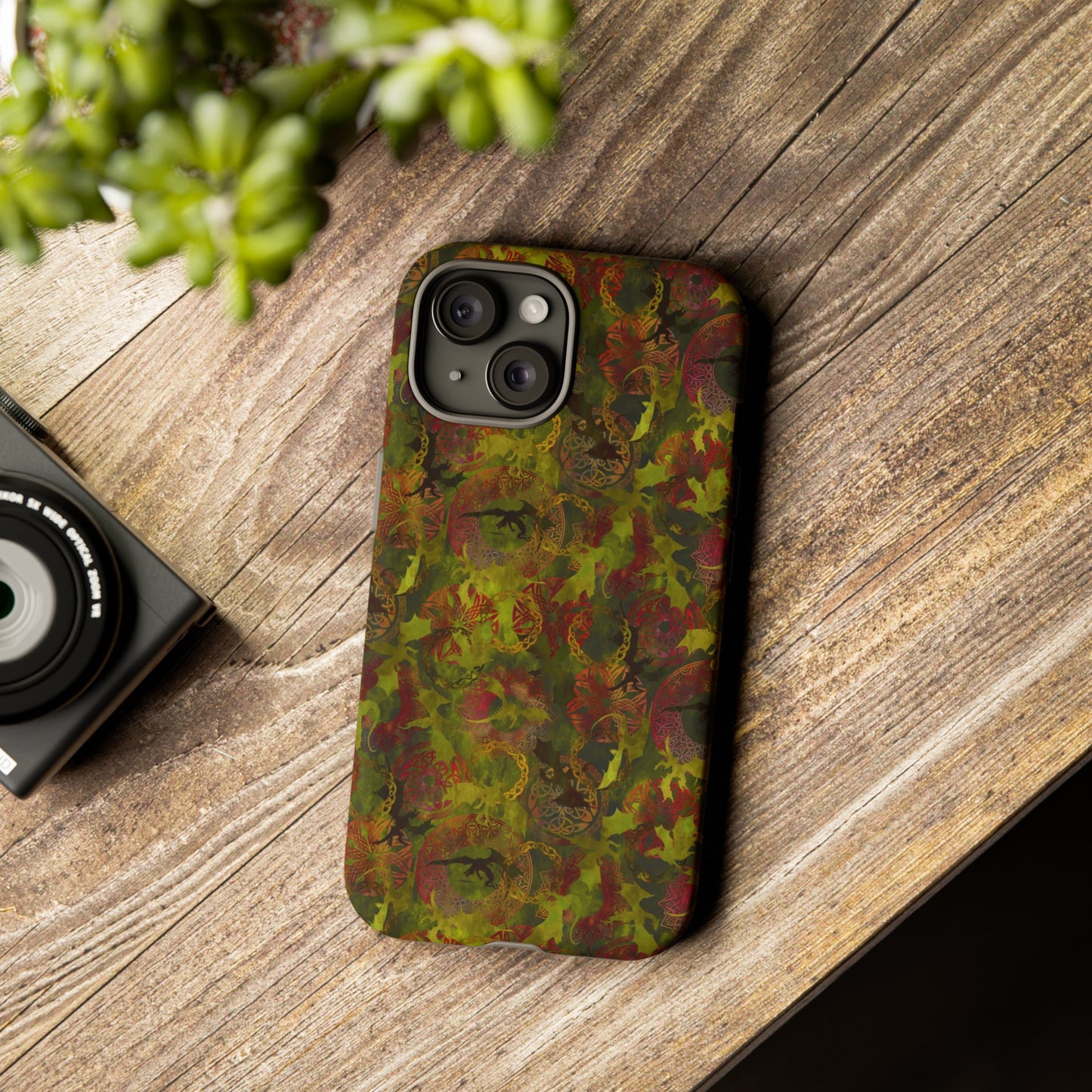 Samsung Galaxy Series Tough Case-Phone Case: Dragons [Green Panel]