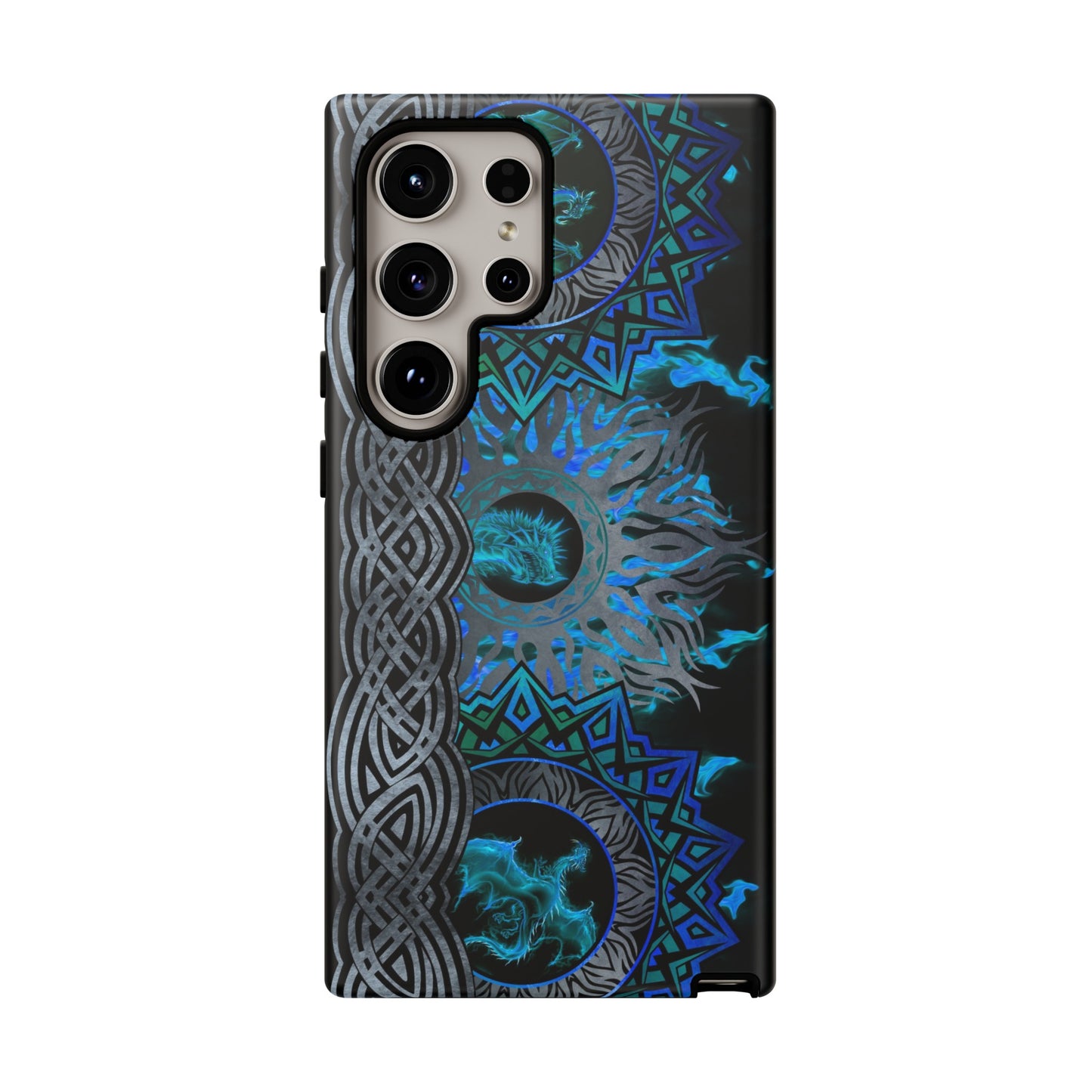 Samsung Galaxy Series Tough Case-Phone Case: Dragons [Blue Fury]