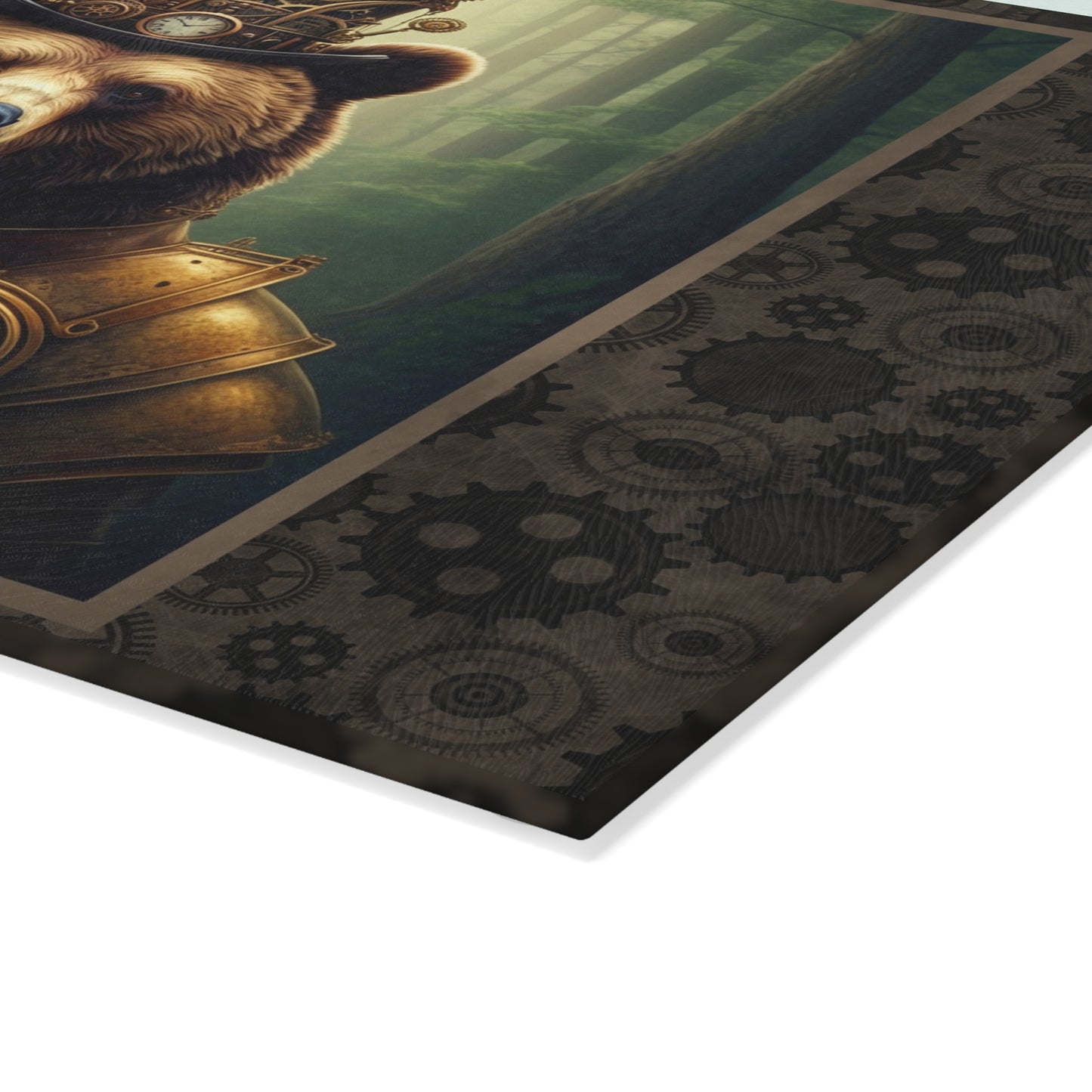 Glass Cutting Board:  Steampunk [Animals - Bear]