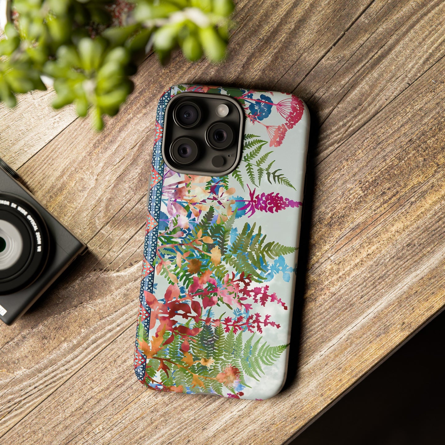 Apple I-Phone 15 (Series) Tough Case-Phone Case:  Haven [Lite Blue Border]