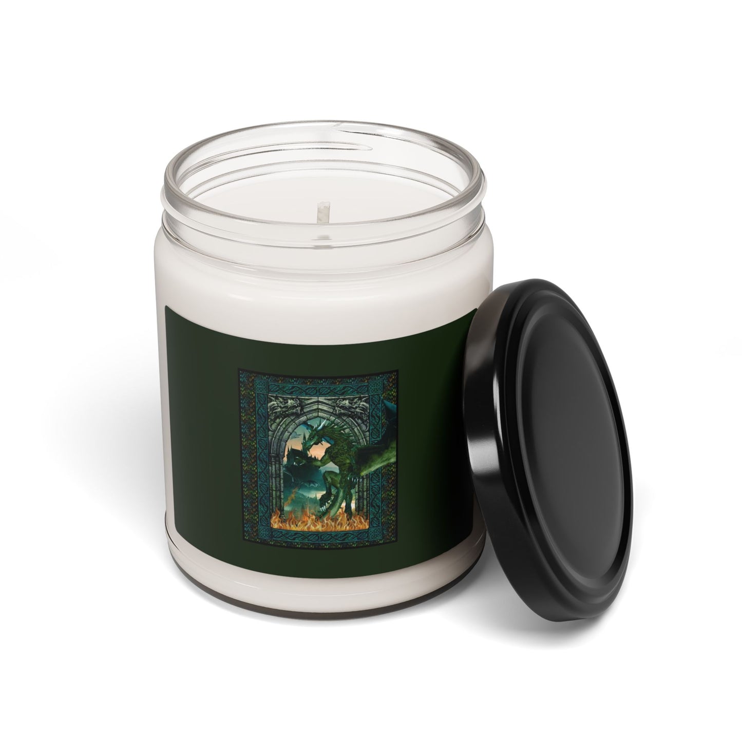 Scented Soy Candle:  Emerald Dragons [Dragon Panel]