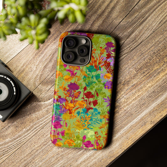 Apple I-Phone 15 (Series) Tough Case-Phone Case:  Dreamscapes [Light Green Field of Flowers]