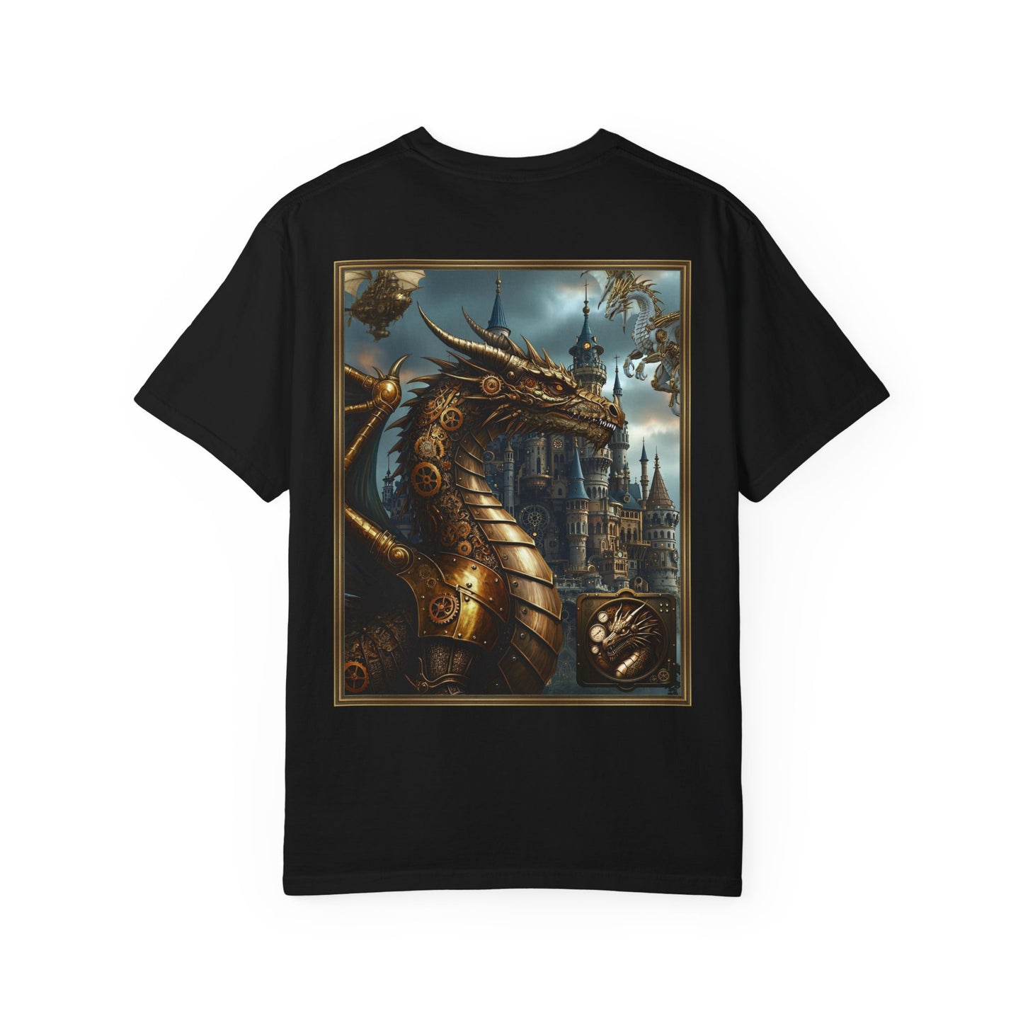 Unisex Heavy Cotton Tee:  "Steampunk Dynasty" [Steampunk Dragon]