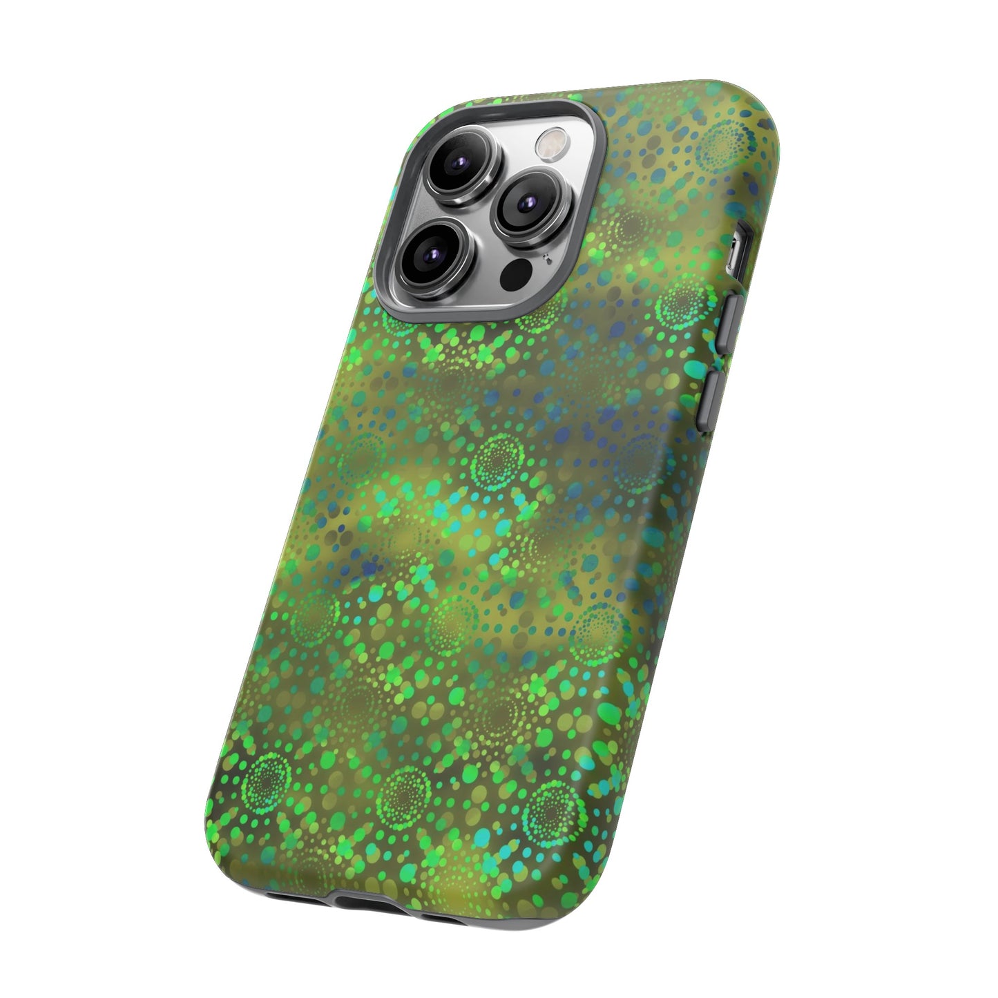 Apple I-Phone 14 (Series)-Tough Case-Phone Case: Dreamscapes [Green Kaleidoscopes]