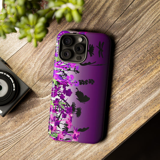 Apple I-Phone 15 (Series)-Tough Case-Phone Case:  Dreamscapes [Bright Purple Border]