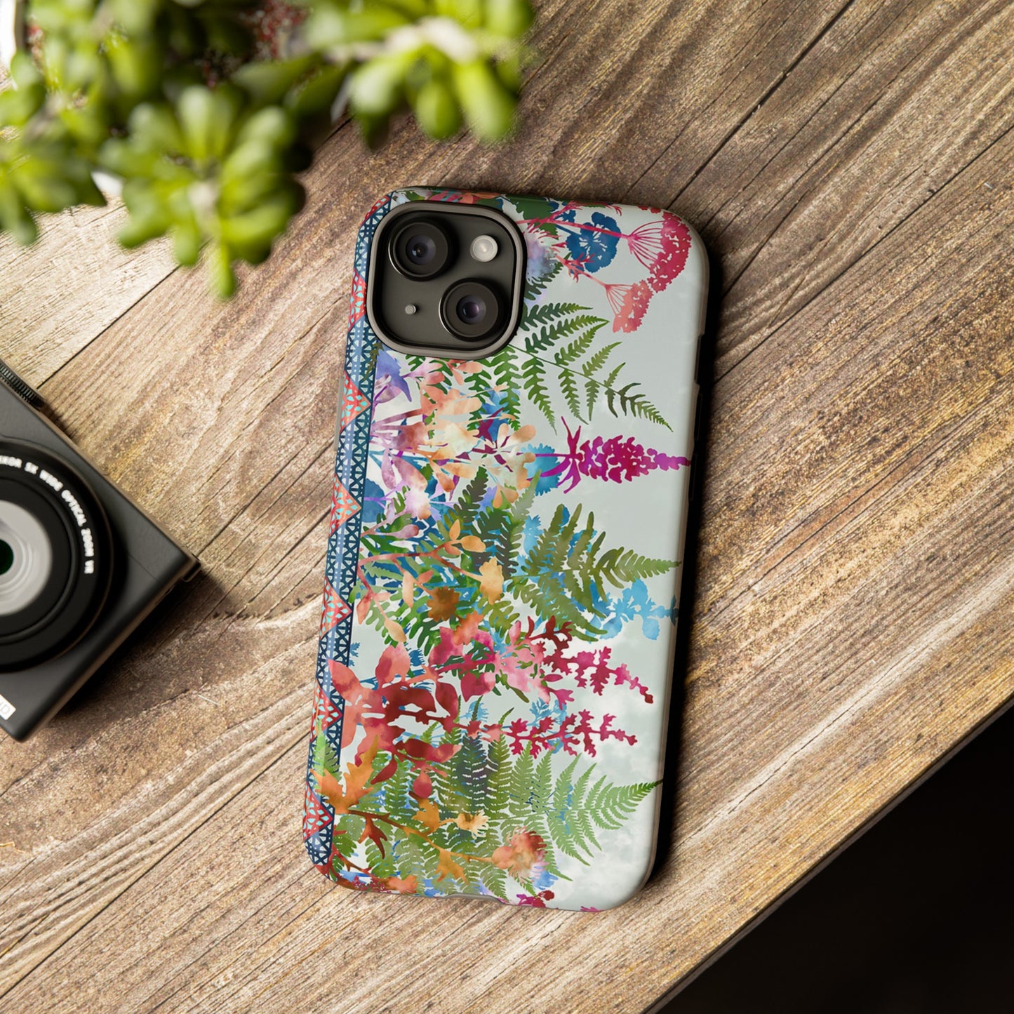 Apple I-Phone 15 (Series) Tough Case-Phone Case:  Haven [Lite Blue Border]