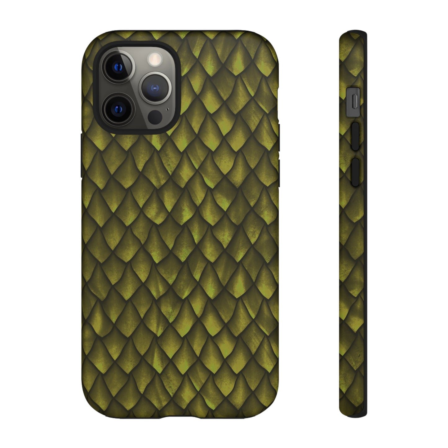 Apple I-Phone 12 (Series) Tough Case-Phone Case: Dragons [Green Scales]