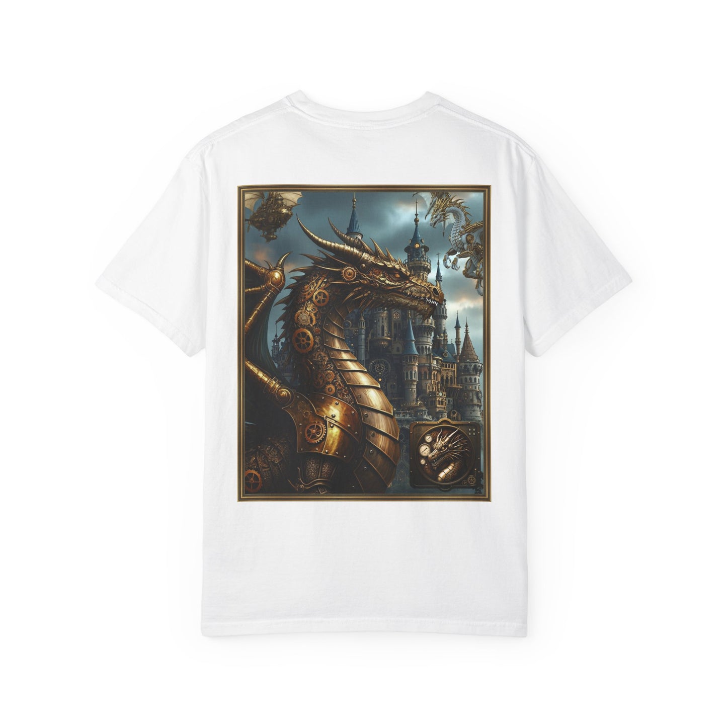 Unisex Heavy Cotton Tee:  "Steampunk Dynasty" [Steampunk Dragon]