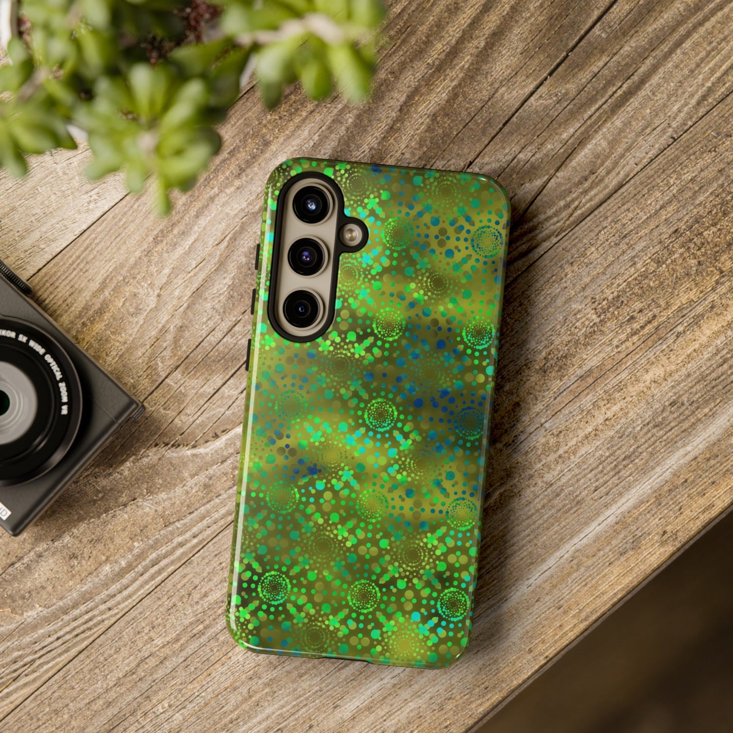 Samsung Galaxy Series Tough Case-Phone Case: Dreamscapes [Green Kaleidoscope]