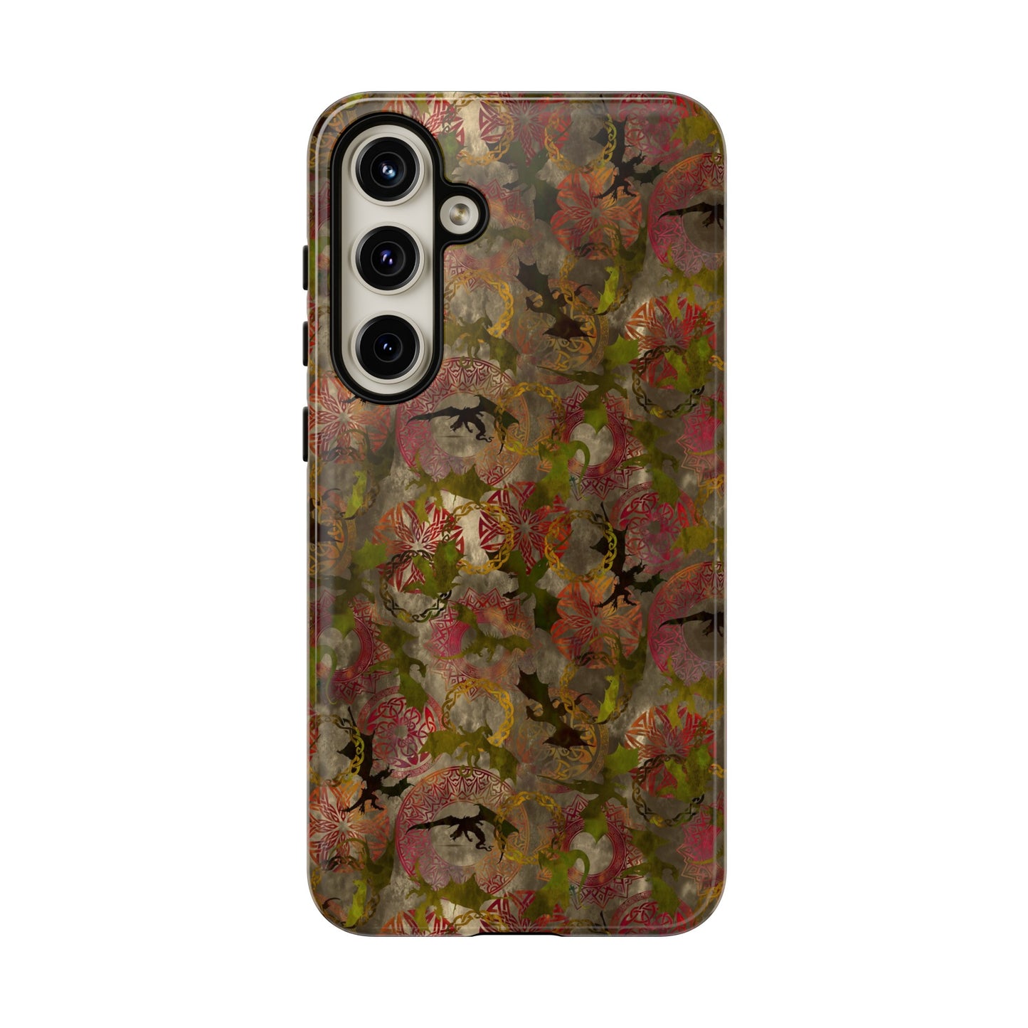 Samsung Galaxy Series Tough Case-Phone Case: Dragons [Light Green Panel]