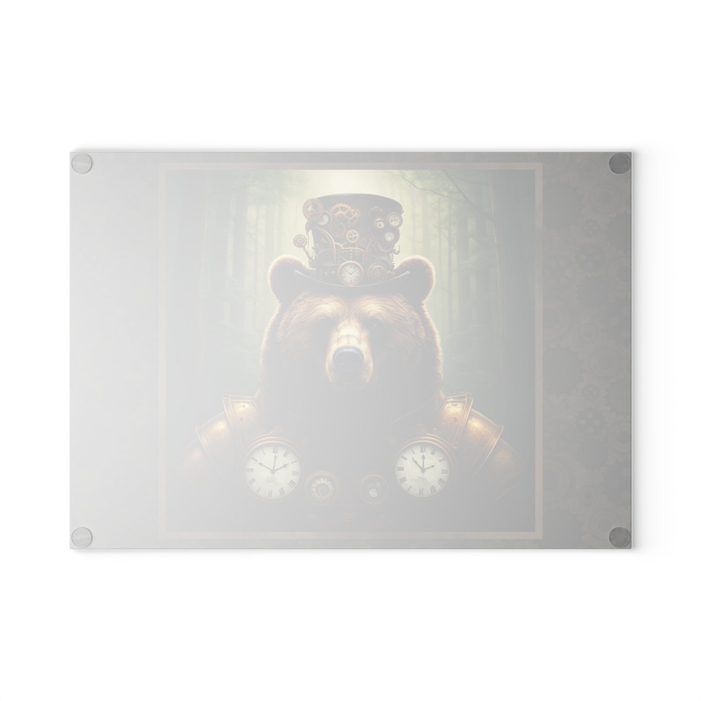 Glass Cutting Board:  Steampunk [Animals - Bear]