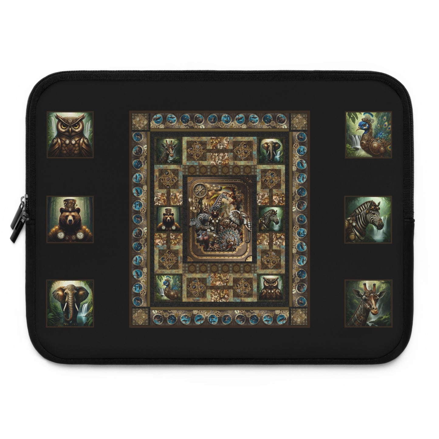 Laptop Sleeve (Sizes: 13", 15", 17"):  Steampunk Menagerie [Animals-Plus]