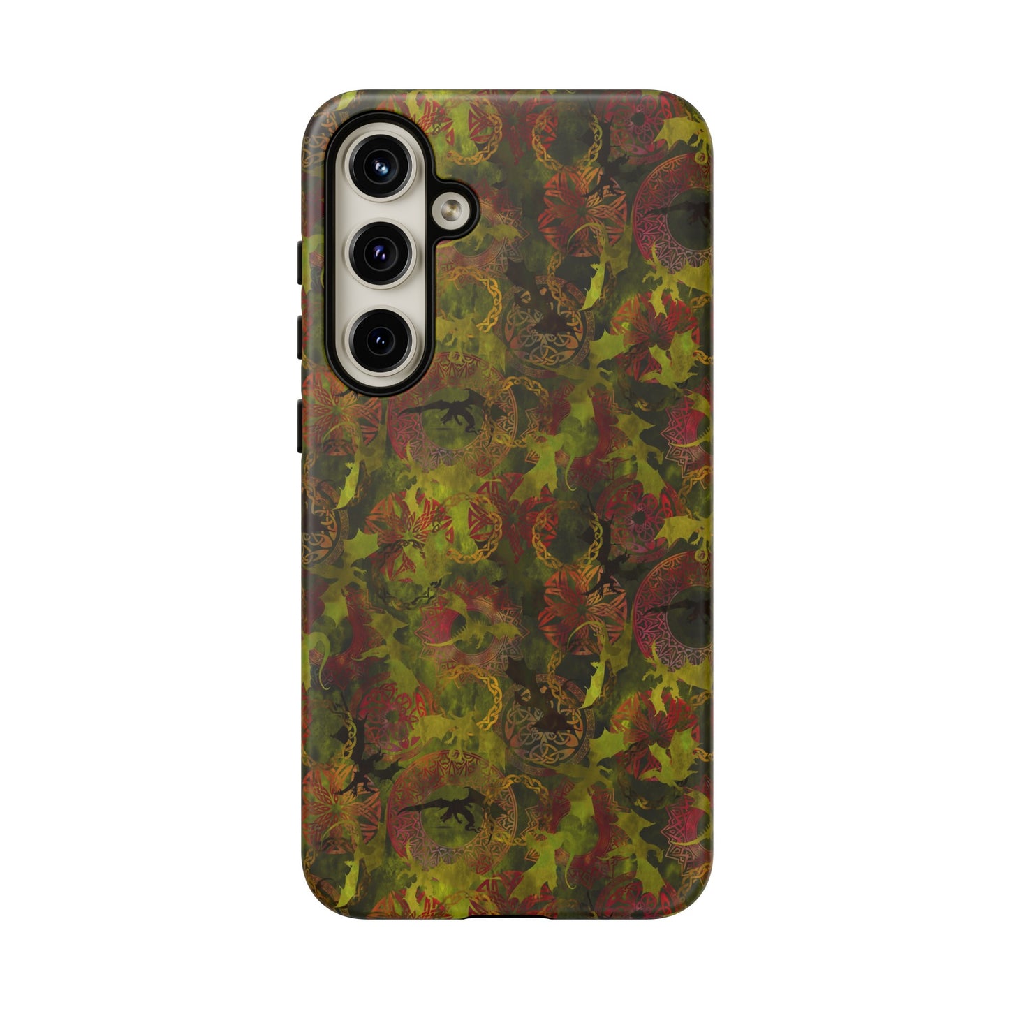 Samsung Galaxy Series Tough Case-Phone Case: Dragons [Green Panel]