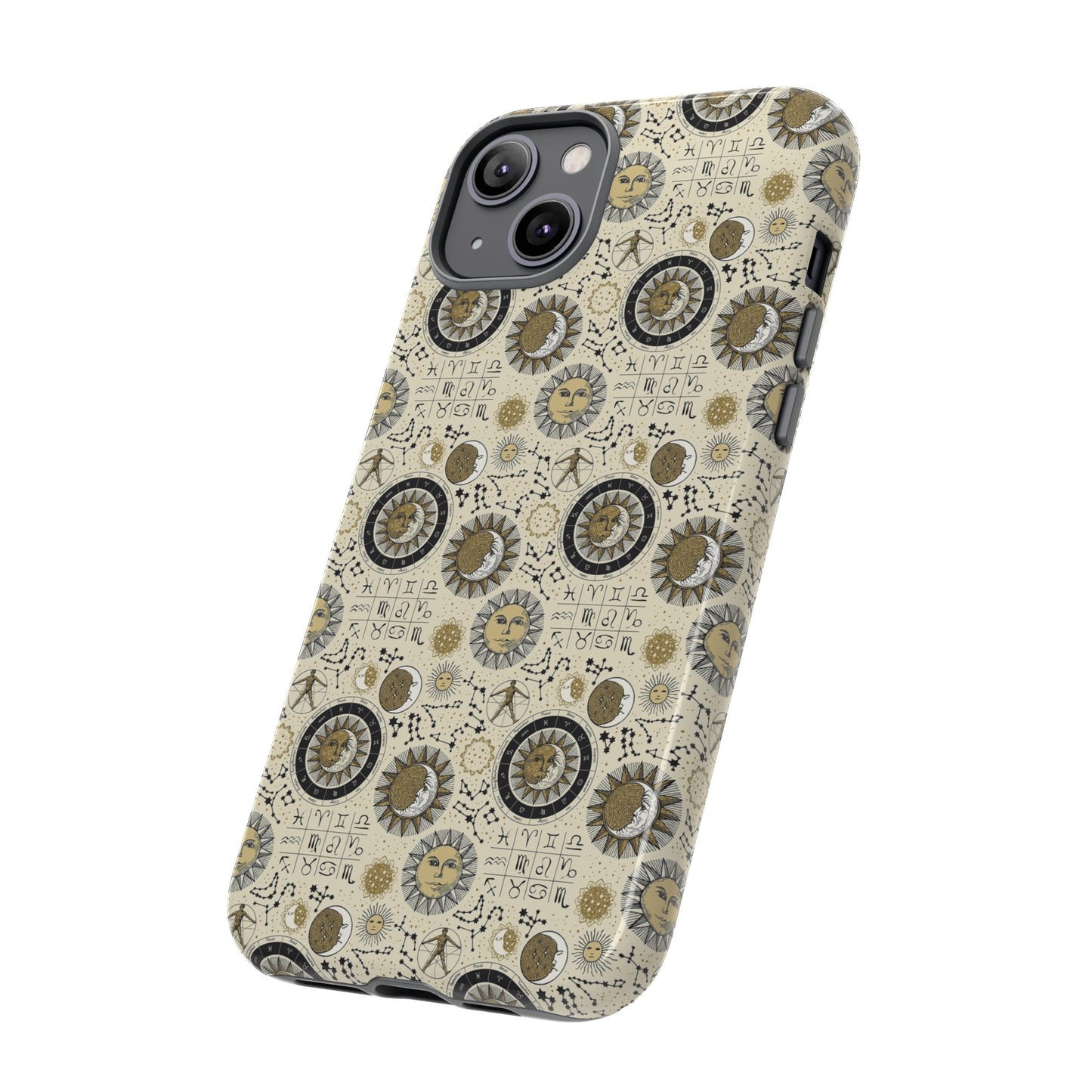 Apple I-Phone 14 (Series)-Tough Case-Phone Case: The Sun, The Moon, And The Stars [Zodiac Symbols]