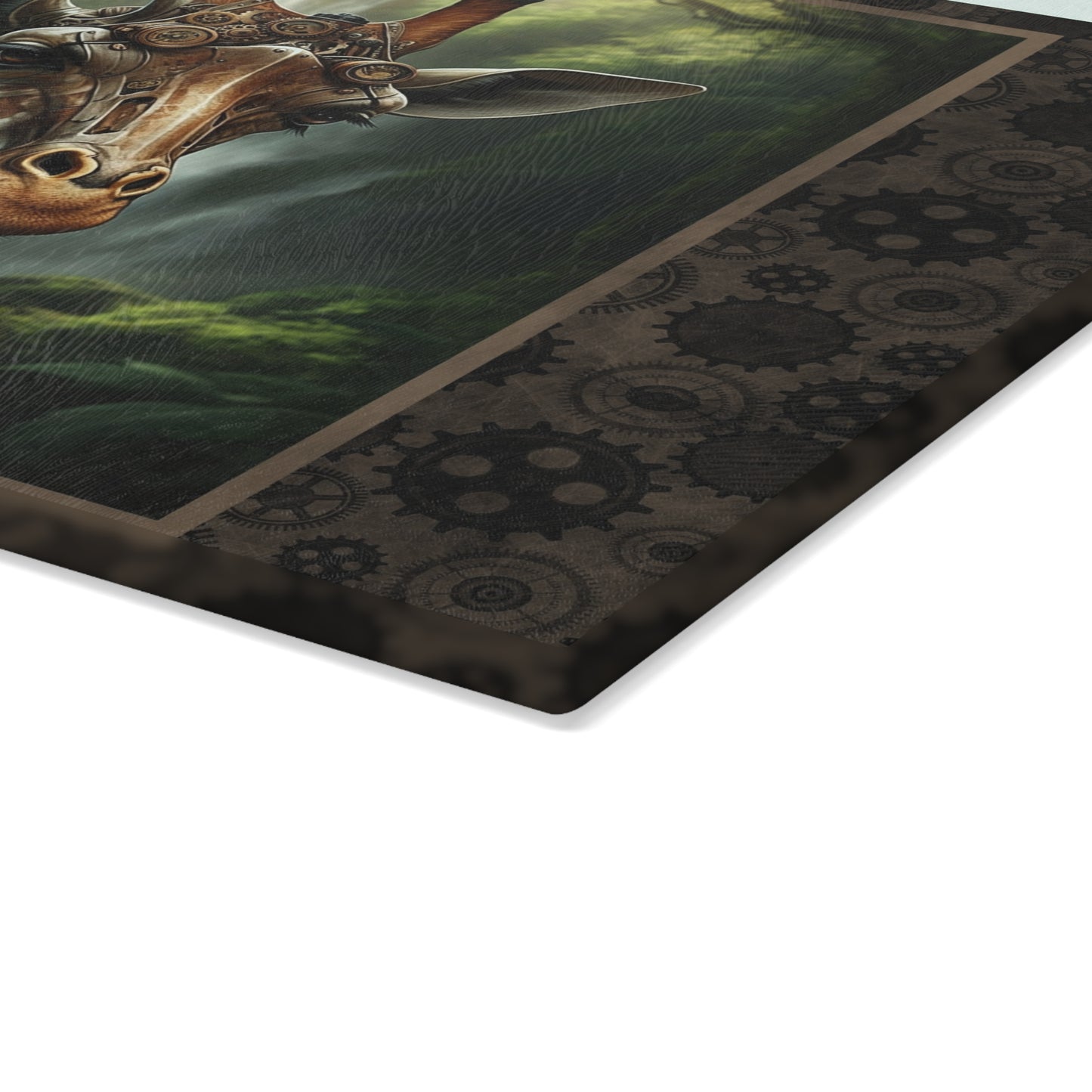 Glass Cutting Board (11"x15"):  Steampunk Animal [Giraffe]