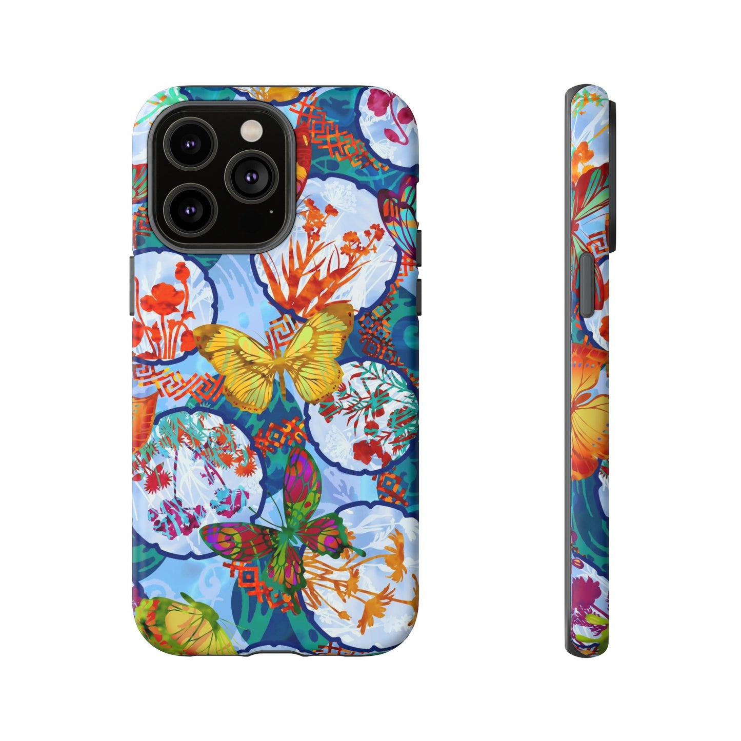 Apple I-Phone 14 (Series)-Tough Case-Phone Case: Dreamscapes [Light Blue Butterflies]