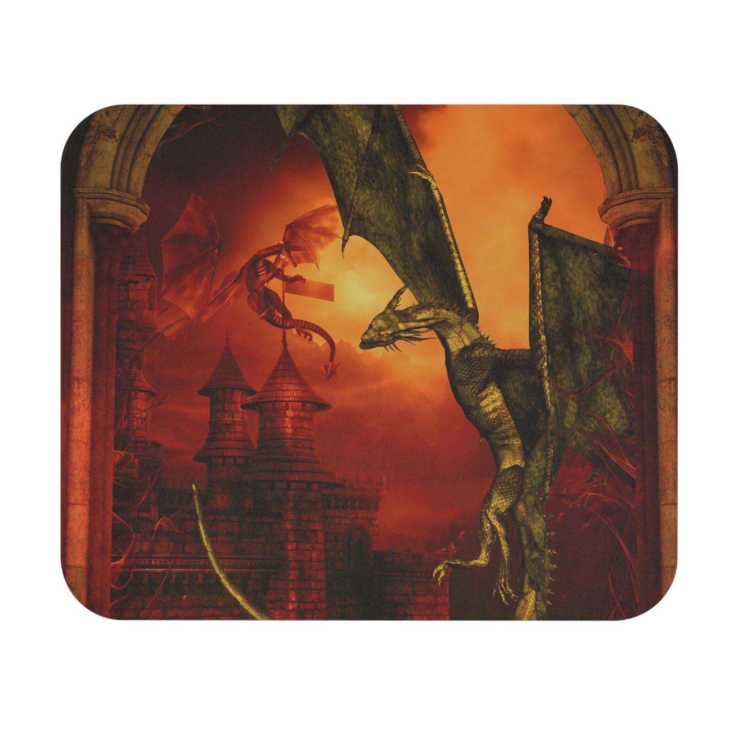 Mouse Pad-Gaming;  9x8 - "Red Dragons" Panel