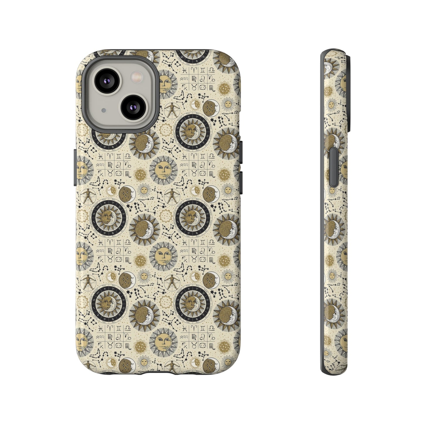 Apple I-Phone 14 (Series)-Tough Case-Phone Case: The Sun, The Moon, And The Stars [Zodiac Symbols]