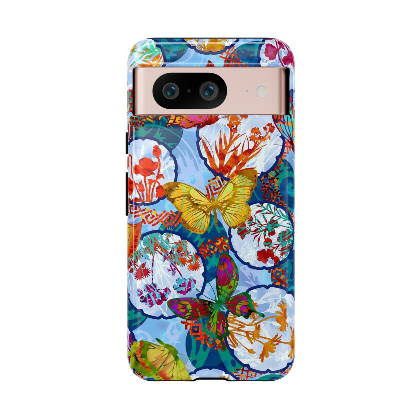 Android Google Pixel (Series) Tough Case-Phone Case:  Dreamscapes [Light Blue Butterflies]