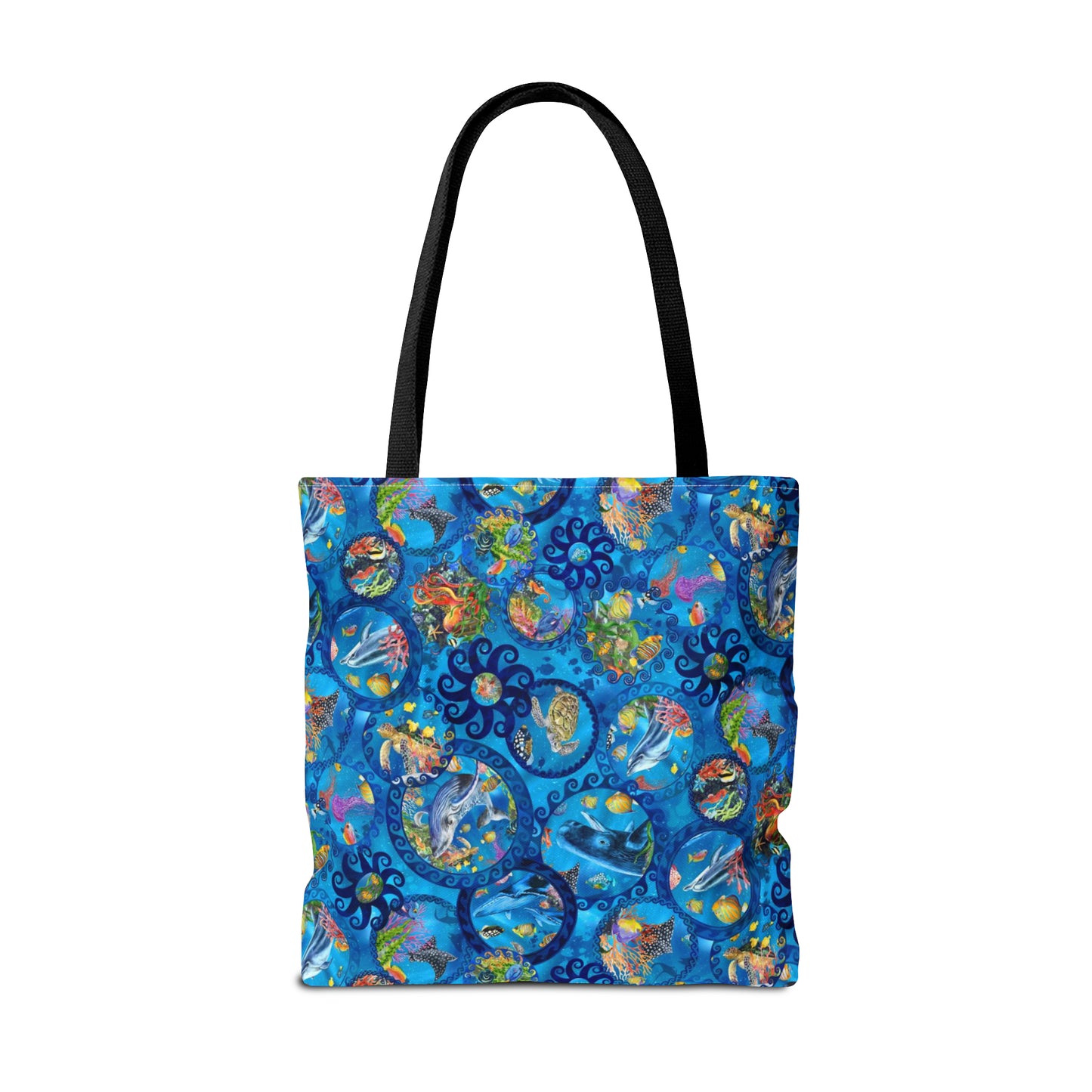Tote Bag:  large-18x18;  "Calypso" [Sea Life Panel-Circles]