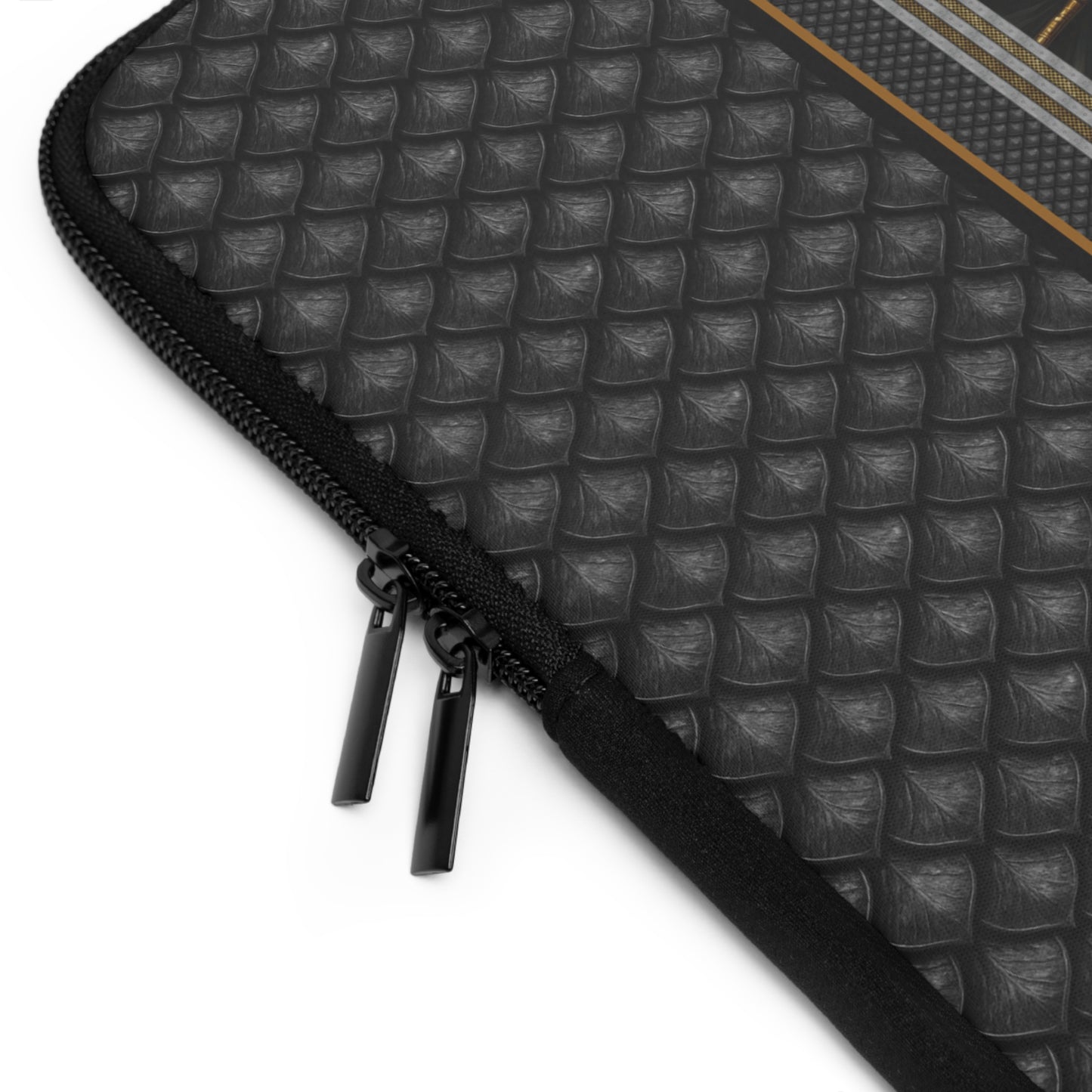 Laptop Sleeve (Sizes:  13", 15", 17"):  Steampunk Dragons [Dragon Panel - Black Scales]